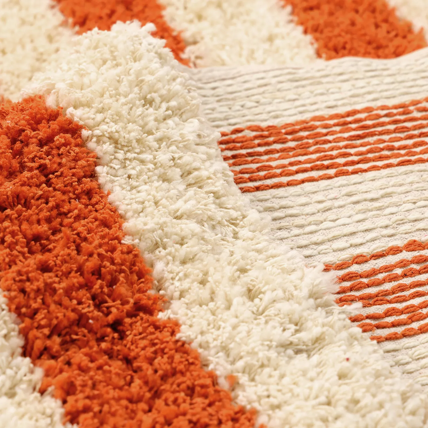 Tapetes felpudos - Thira Stripe Cotton Shaggy (amarelo claro/laranja claro)