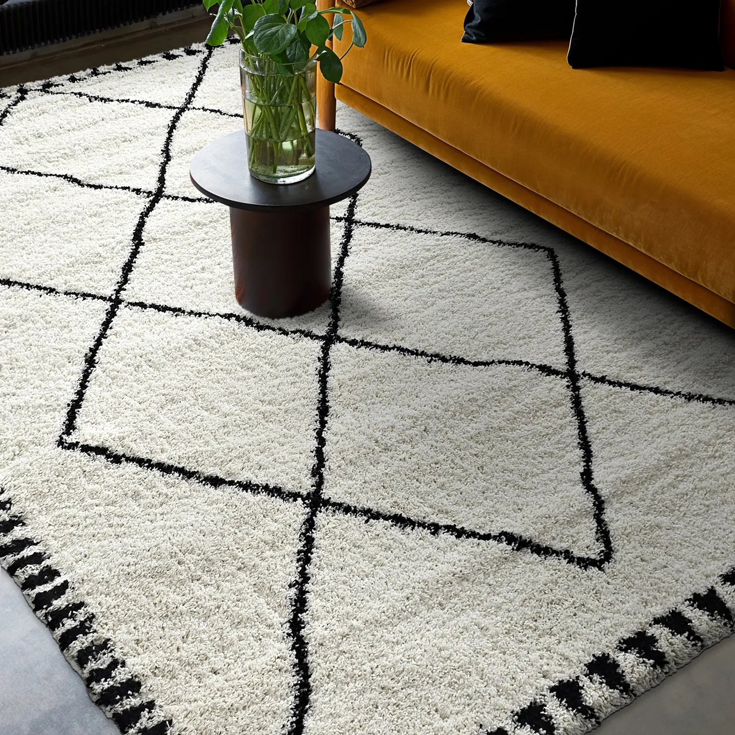 Tapetes felpudos - Tiznit (branco/preto)
