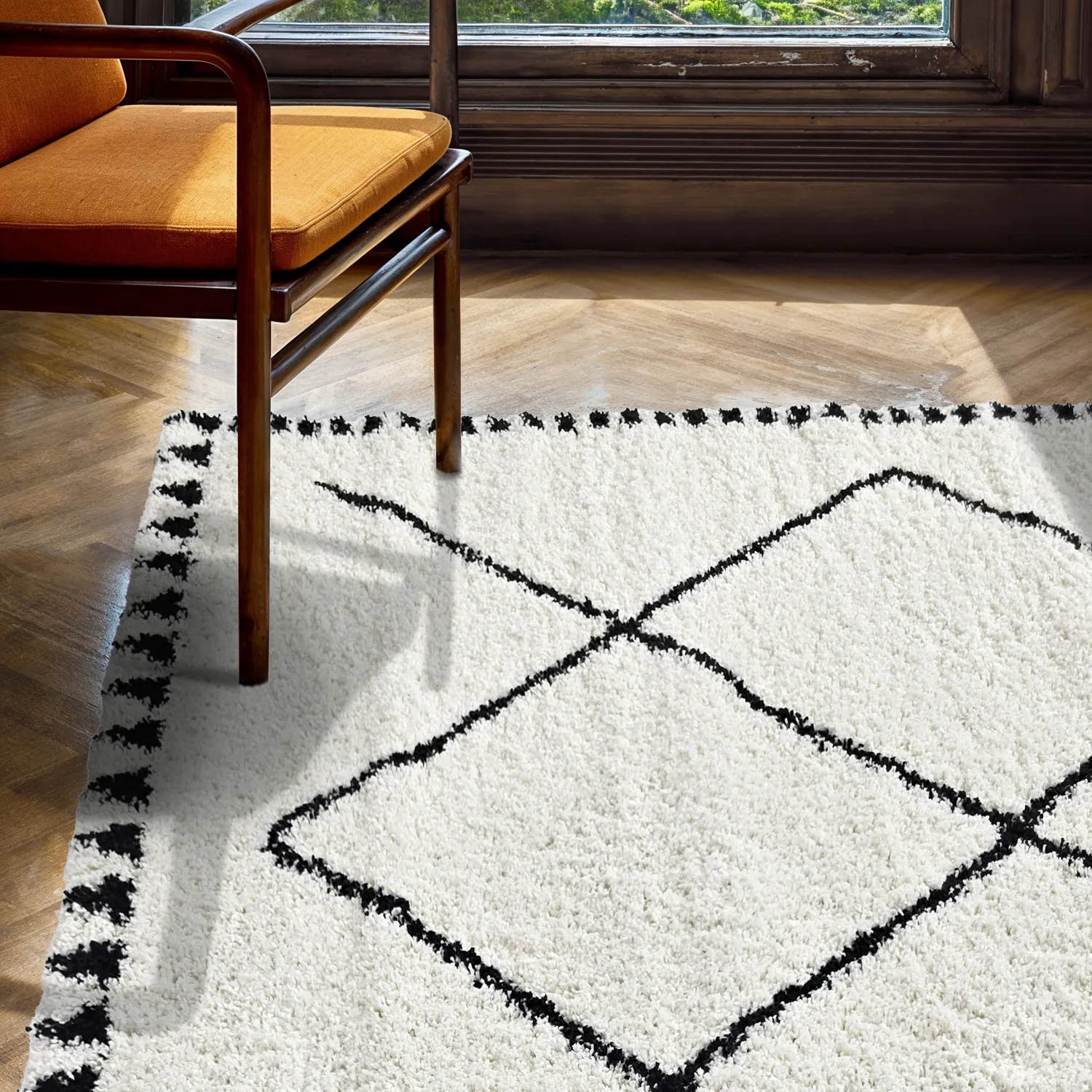 Tapetes felpudos - Tiznit (branco/preto)