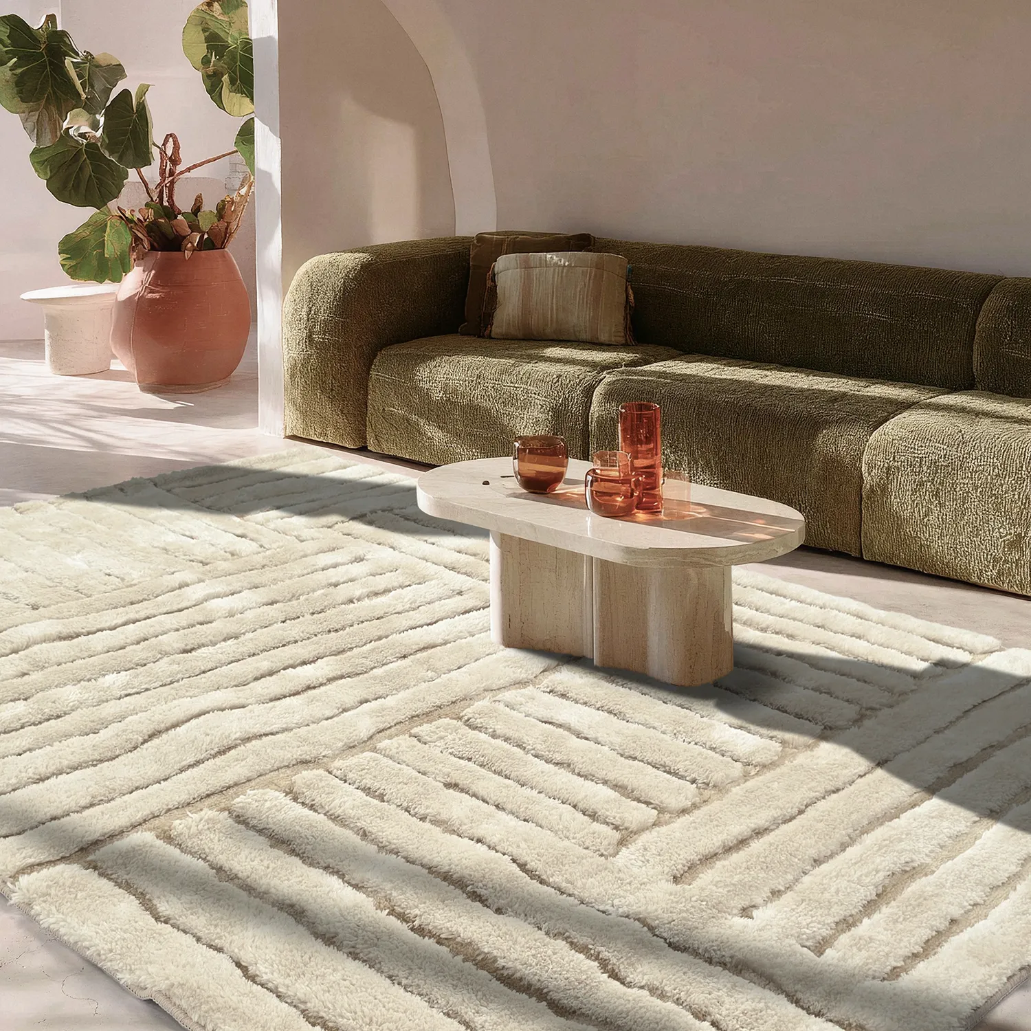 Tapetes felpudos - Tyros (bege/creme)