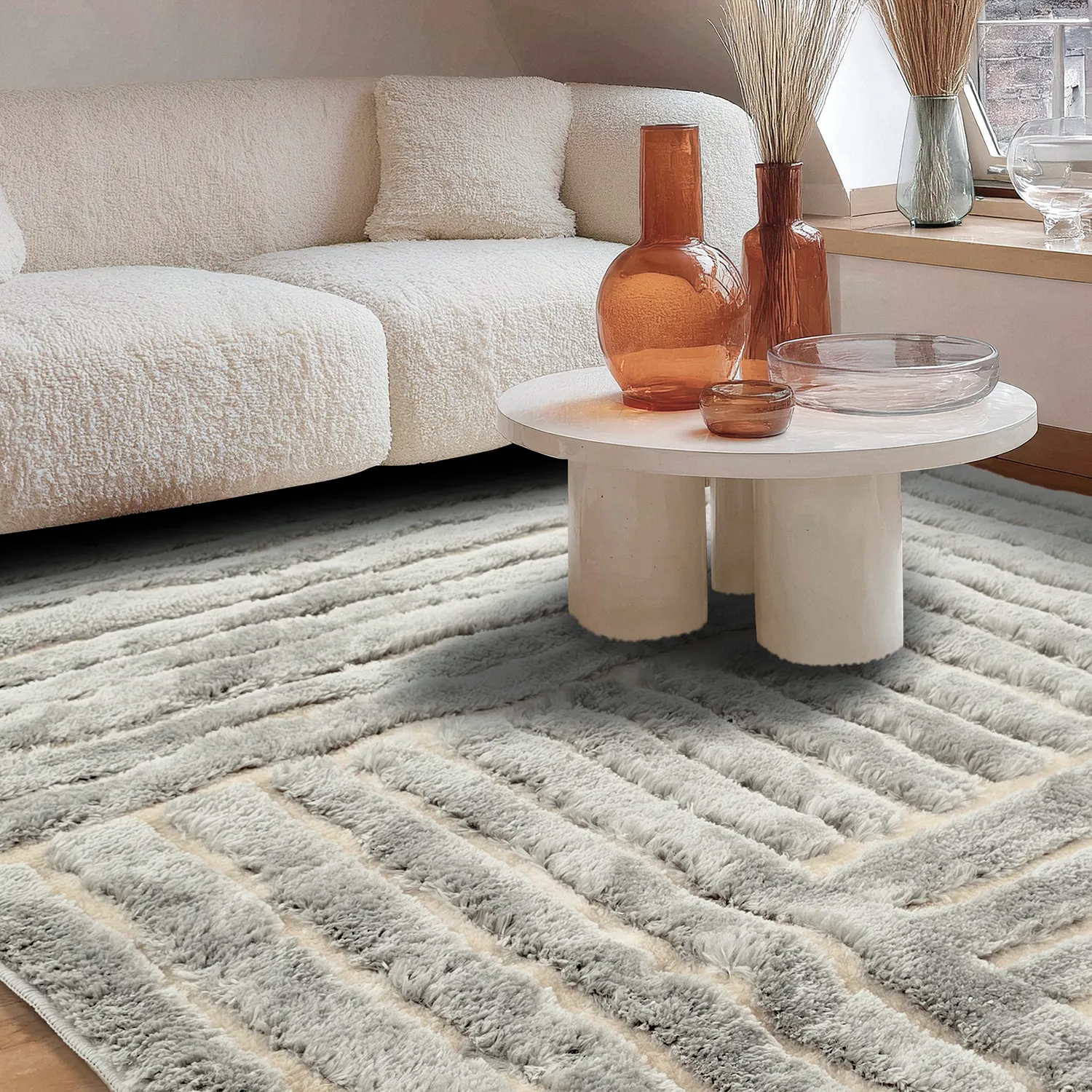 Tapetes felpudos - Tyros (creme/cinza)