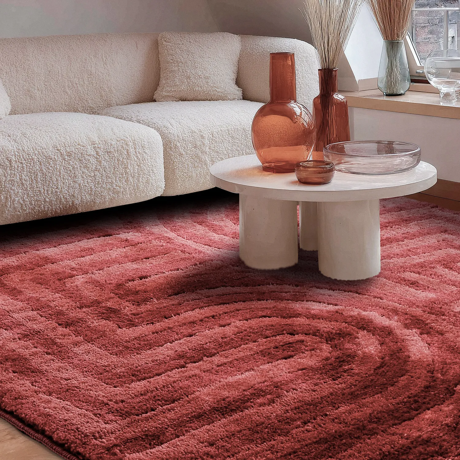 Tapetes felpudos - Volos (vermelho/rosa)
