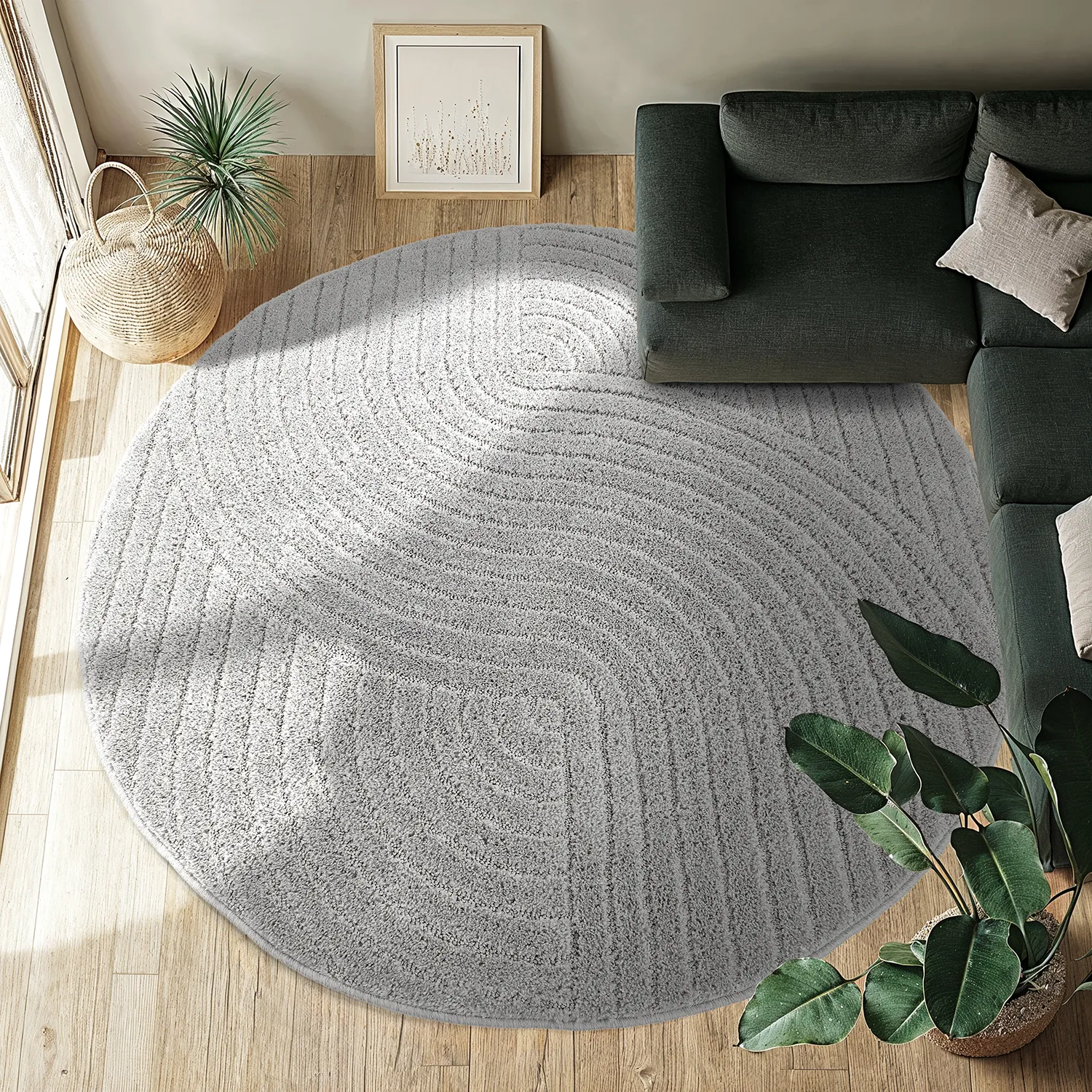 Tapetes redondos - Wendy (cinza claro)