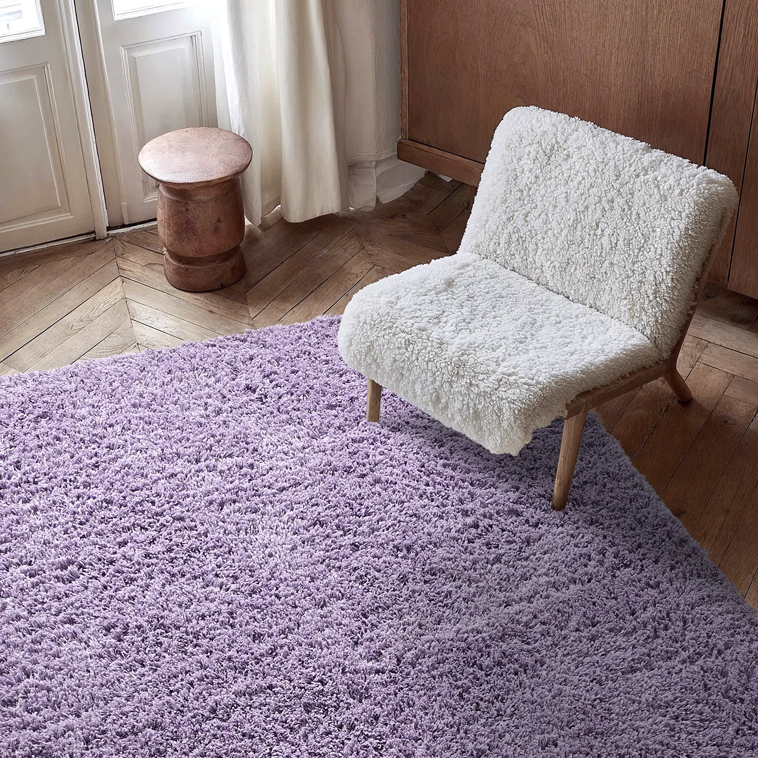Tapetes felpudos - Combarro Solid Cotton Shaggy (roxo claro)