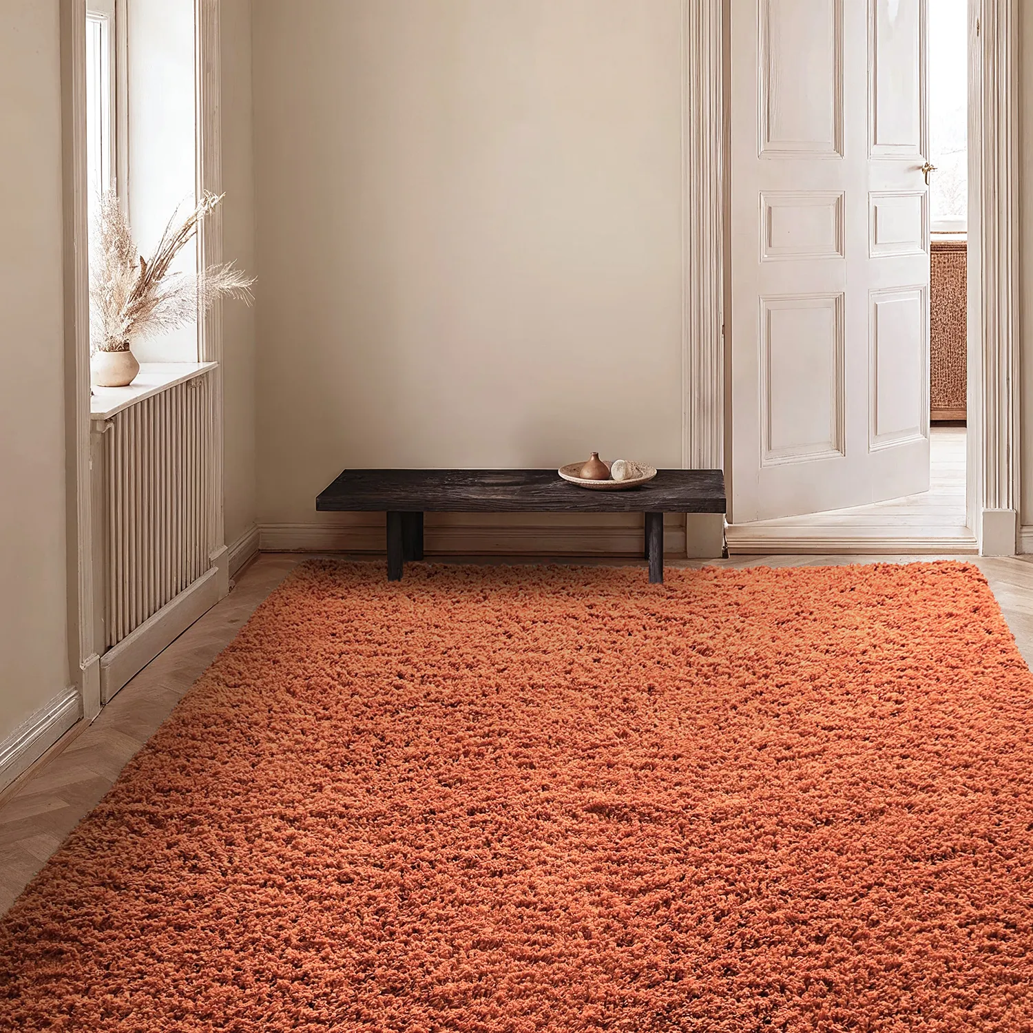 Tapetes felpudos - Combarro Solid Cotton Shaggy (laranja claro)