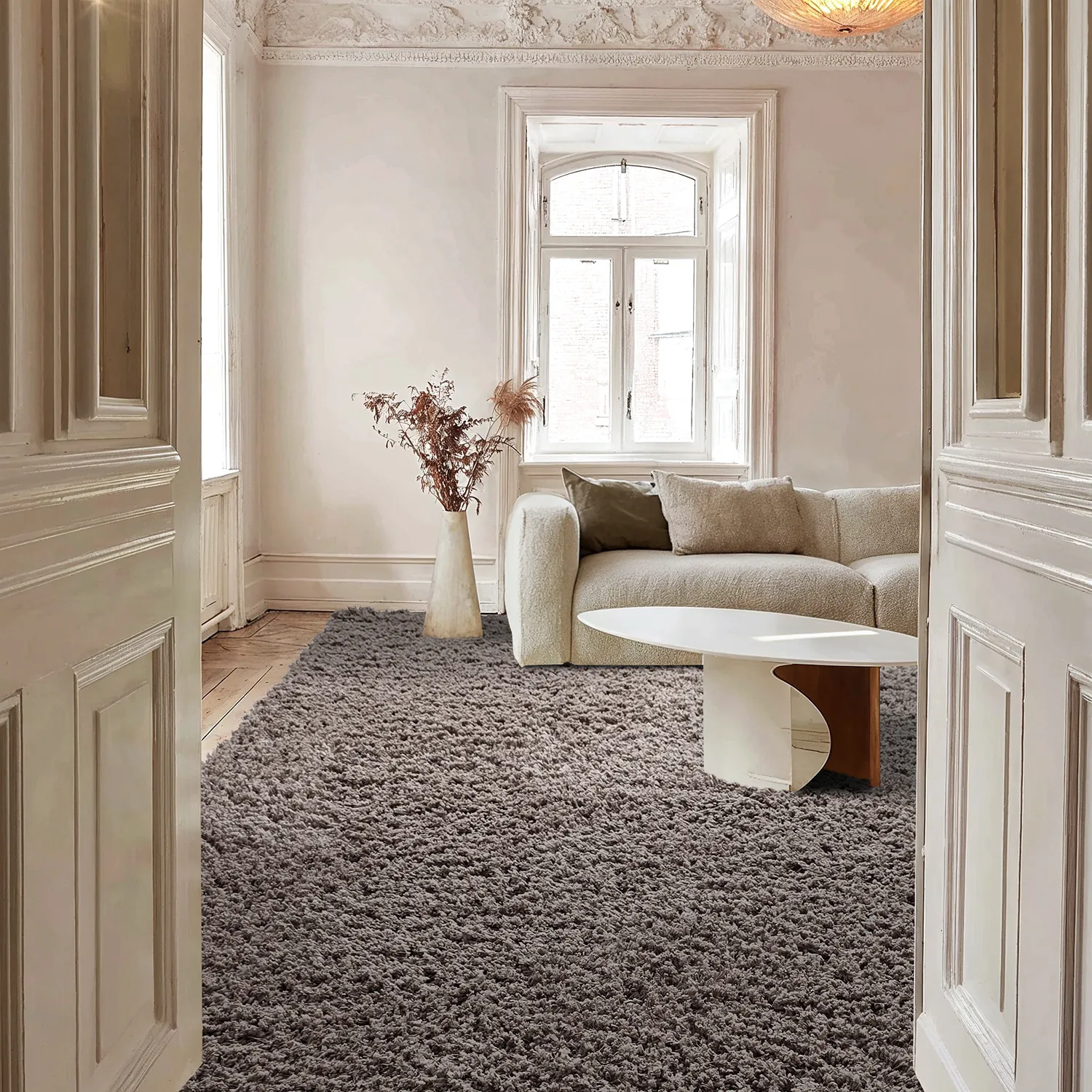 Tapetes felpudos - Combarro Solid Cotton Shaggy (taupe)