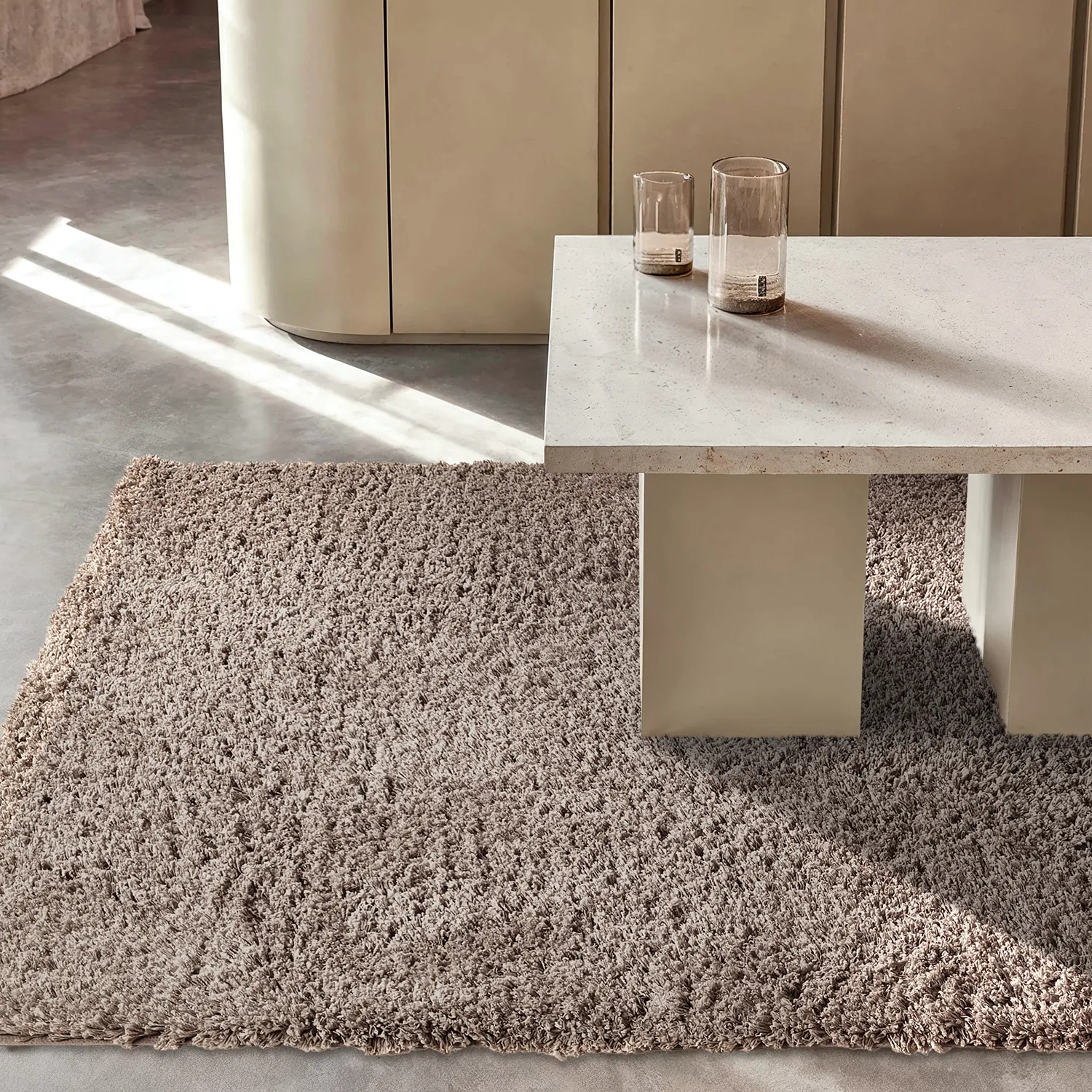 Tapetes felpudos - Combarro Solid Cotton Shaggy (taupe)