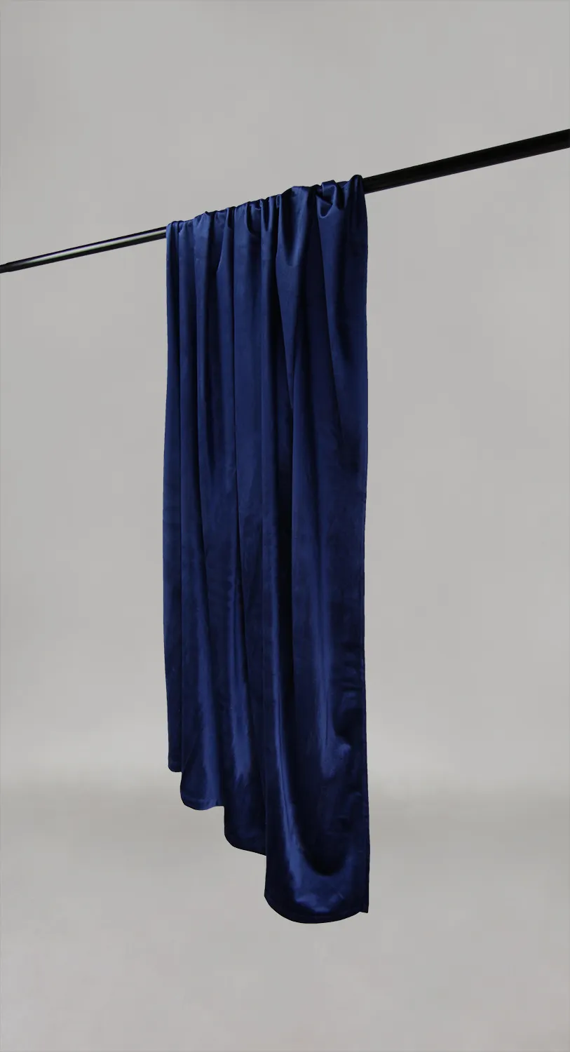 Cortinas - Cortina de veludo Marlyn (azul escuro)