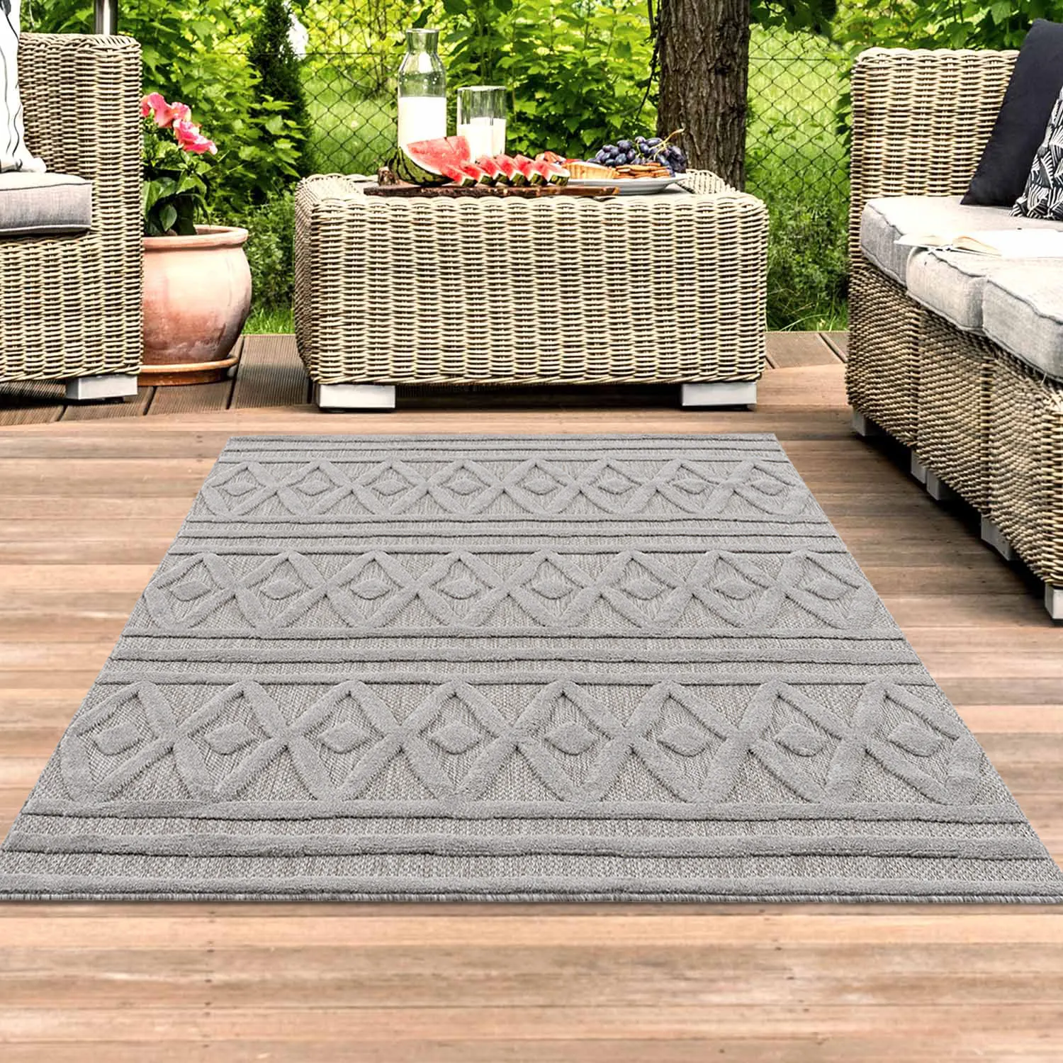 Shaggy Indoor-Outdoor - Chester (cinza)