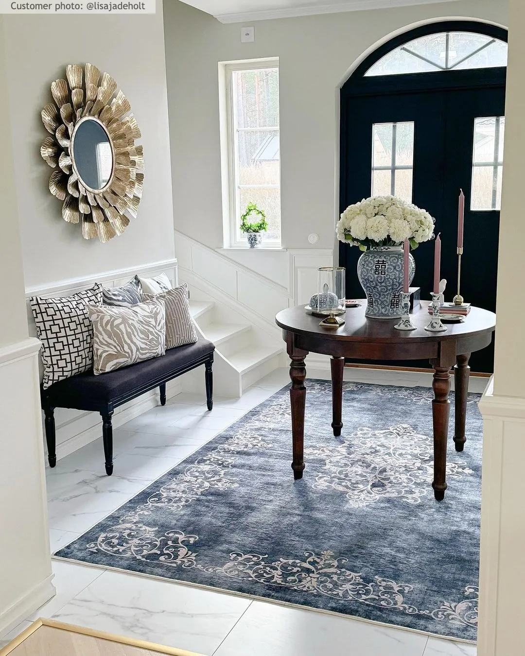 Tapete Wilton - Santi (azul/bege)