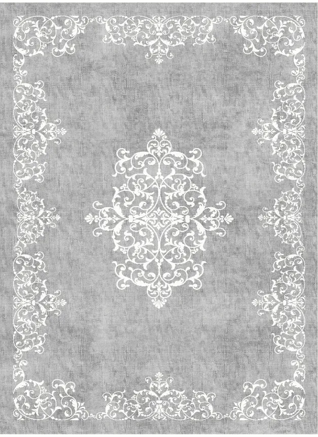 Tapete Wilton - Santi (cinza/branco)