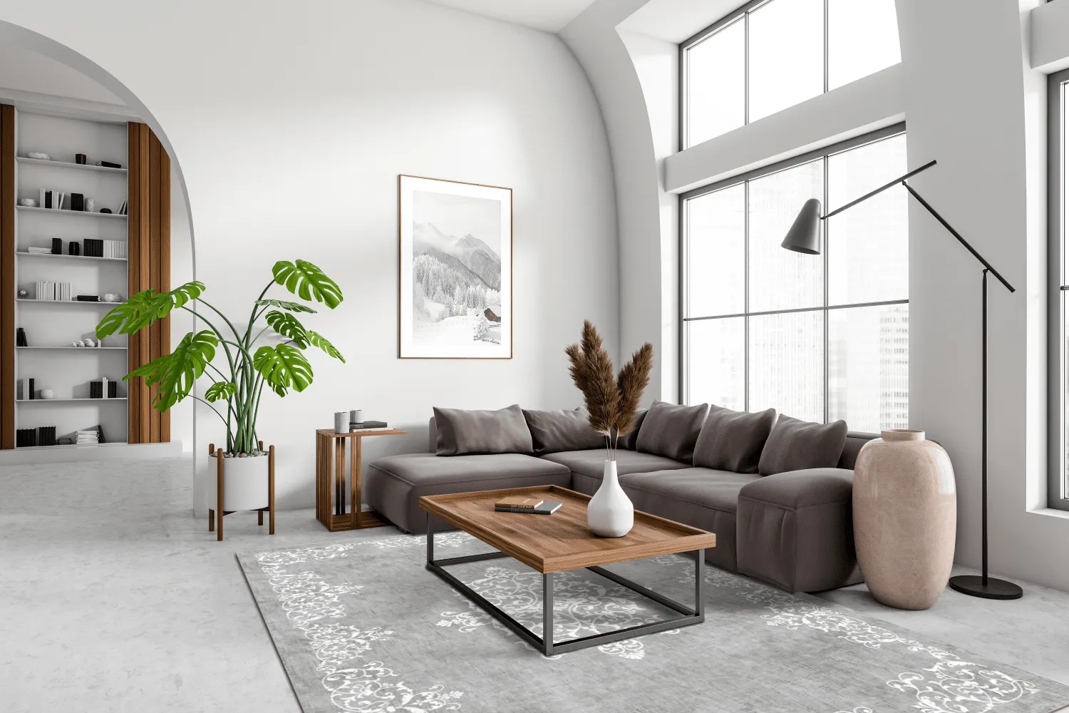 Tapete Wilton - Santi (cinza/branco)