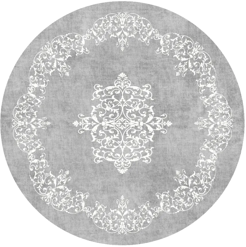 Tapete redondo - Santi (cinza/branco)