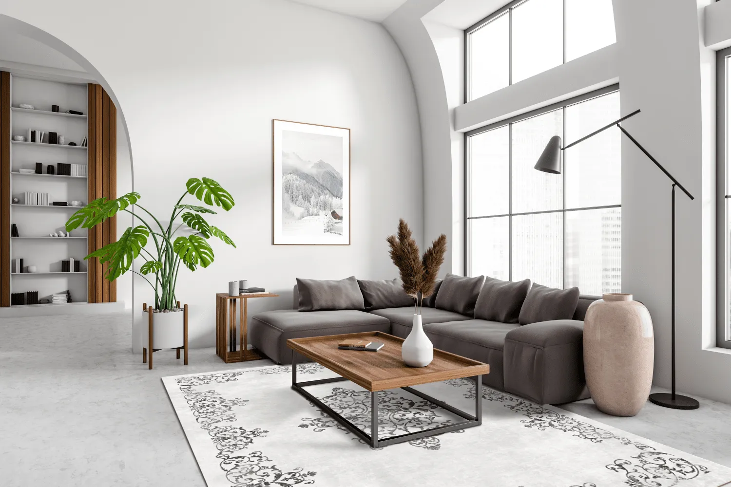 Tapete Wilton - Santi (branco/preto)