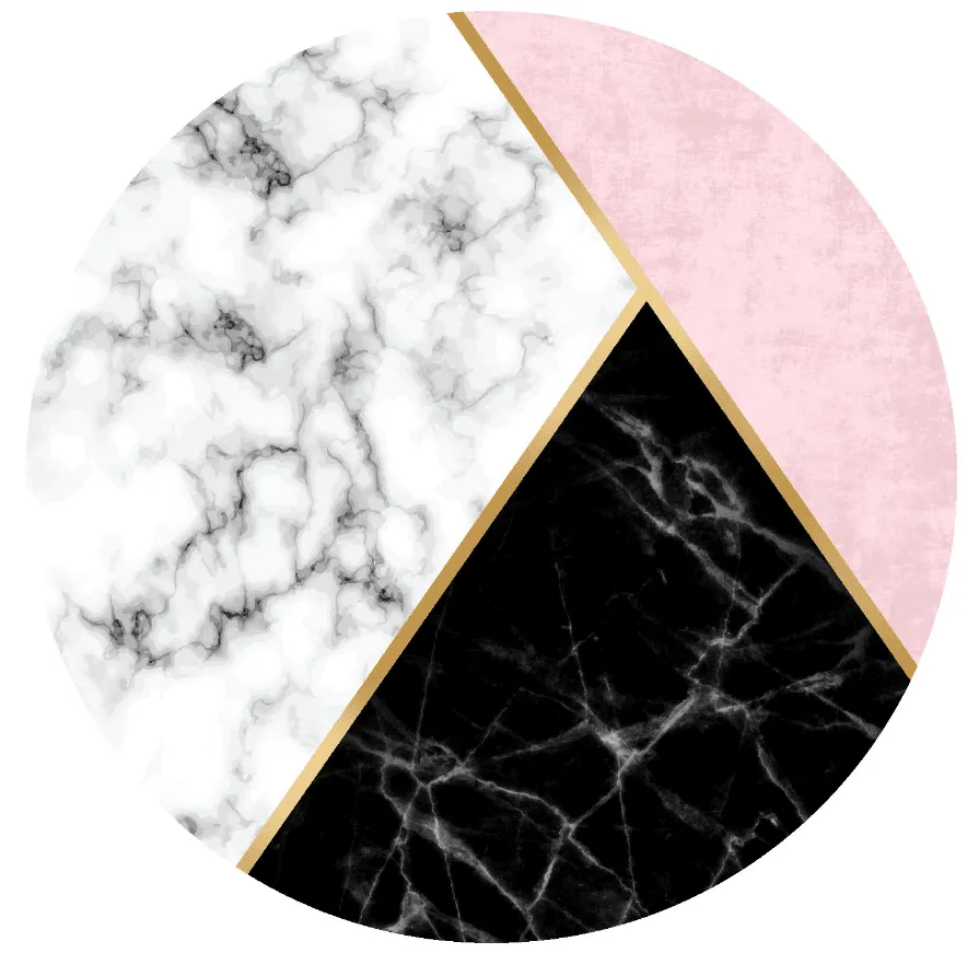 Tapete redondo - Savino (preto/branco/rosa)