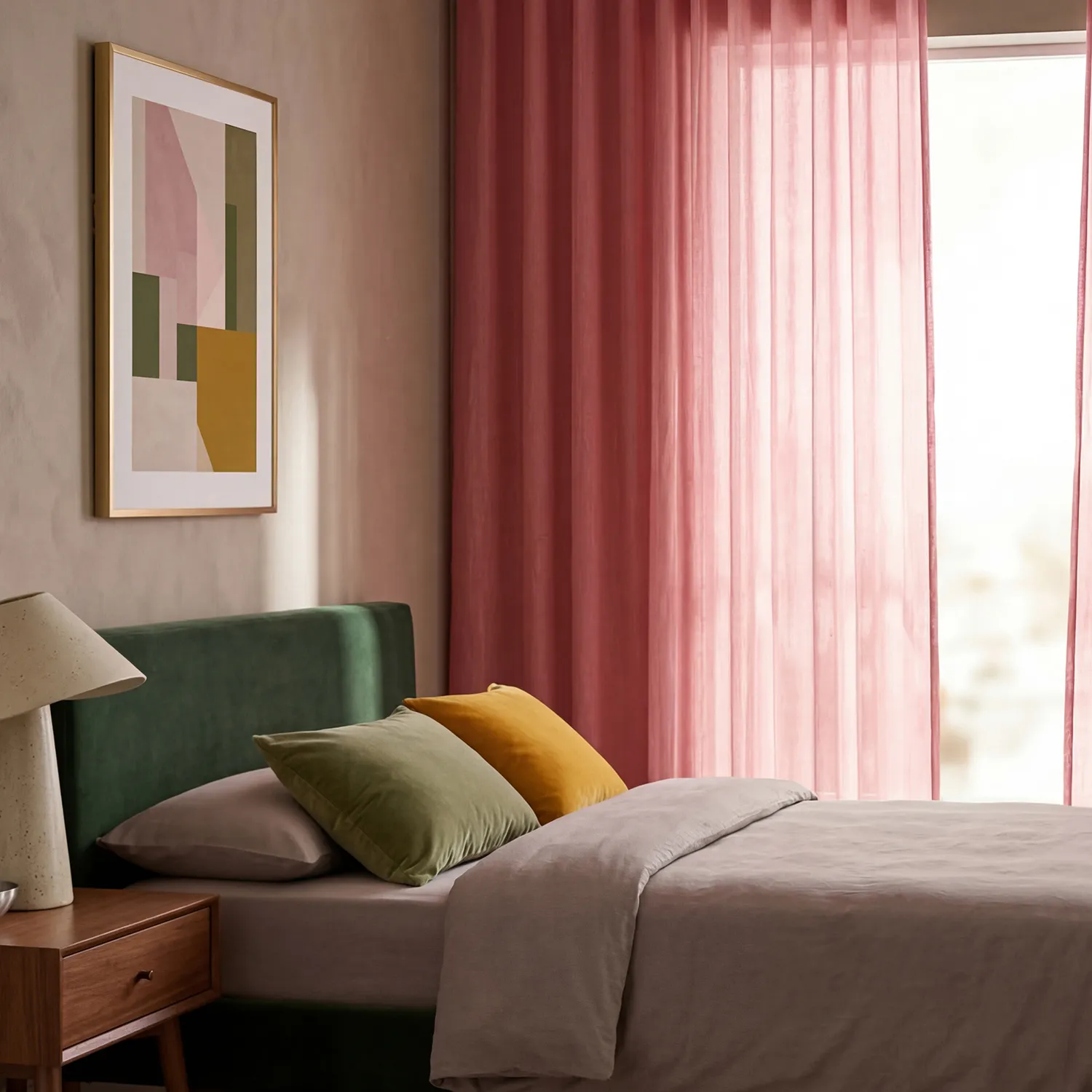 Cortinas Pack de 2 - Cortina de algodão Selena (terracota)