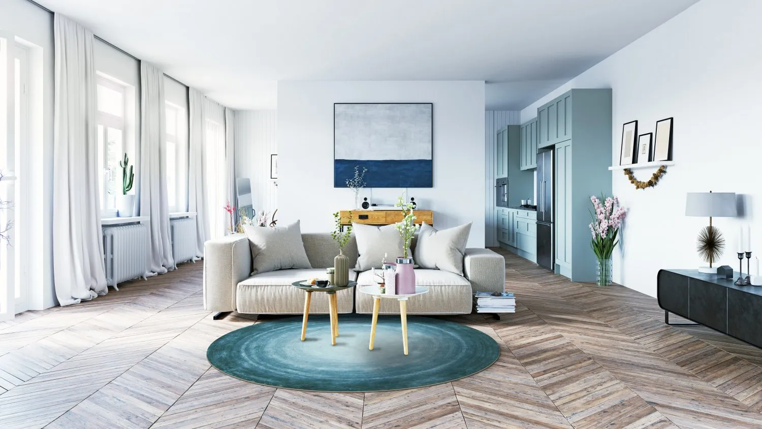 Tapete redondo - Shade (turquesa)