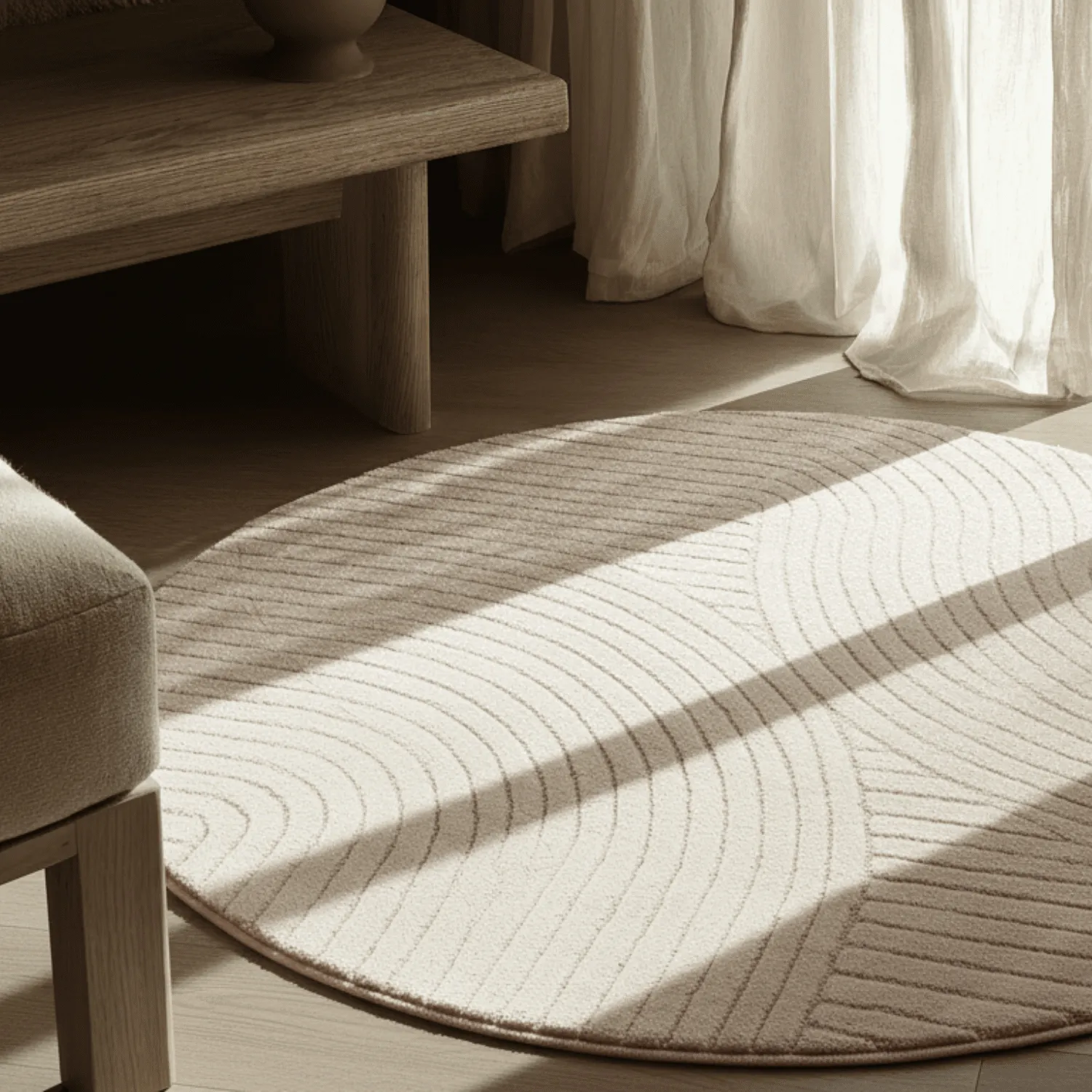 Tapete redondo - Devon (creme)