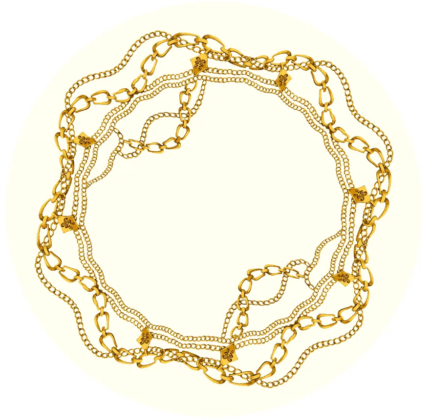 Tapete redondo - Silea (branco/dourado)