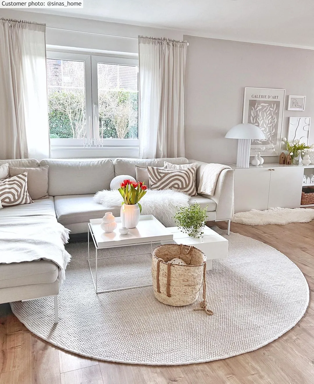 Tapete redondo - Otago (branco)