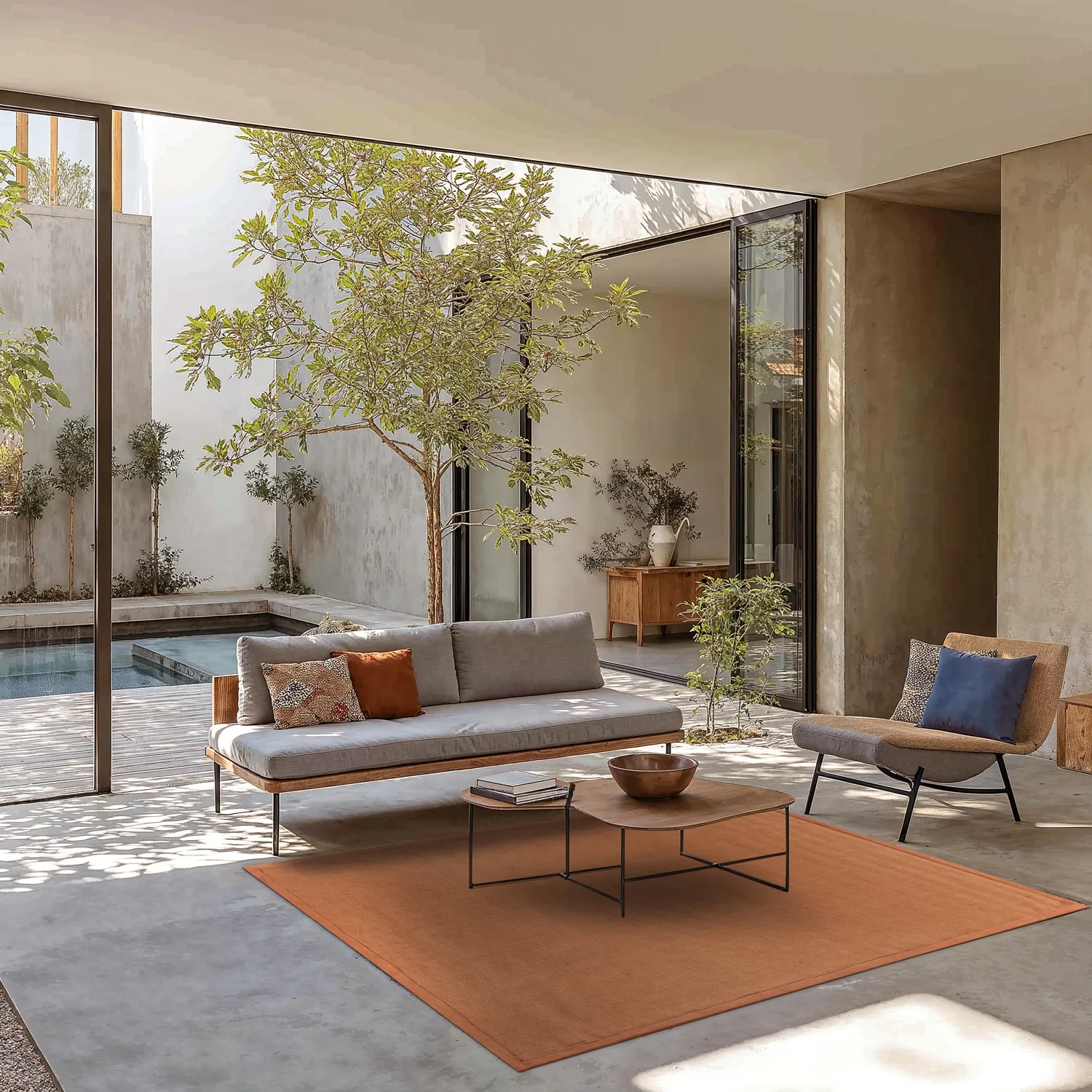 Tapete de sisal - Agave (marrom-laranja)