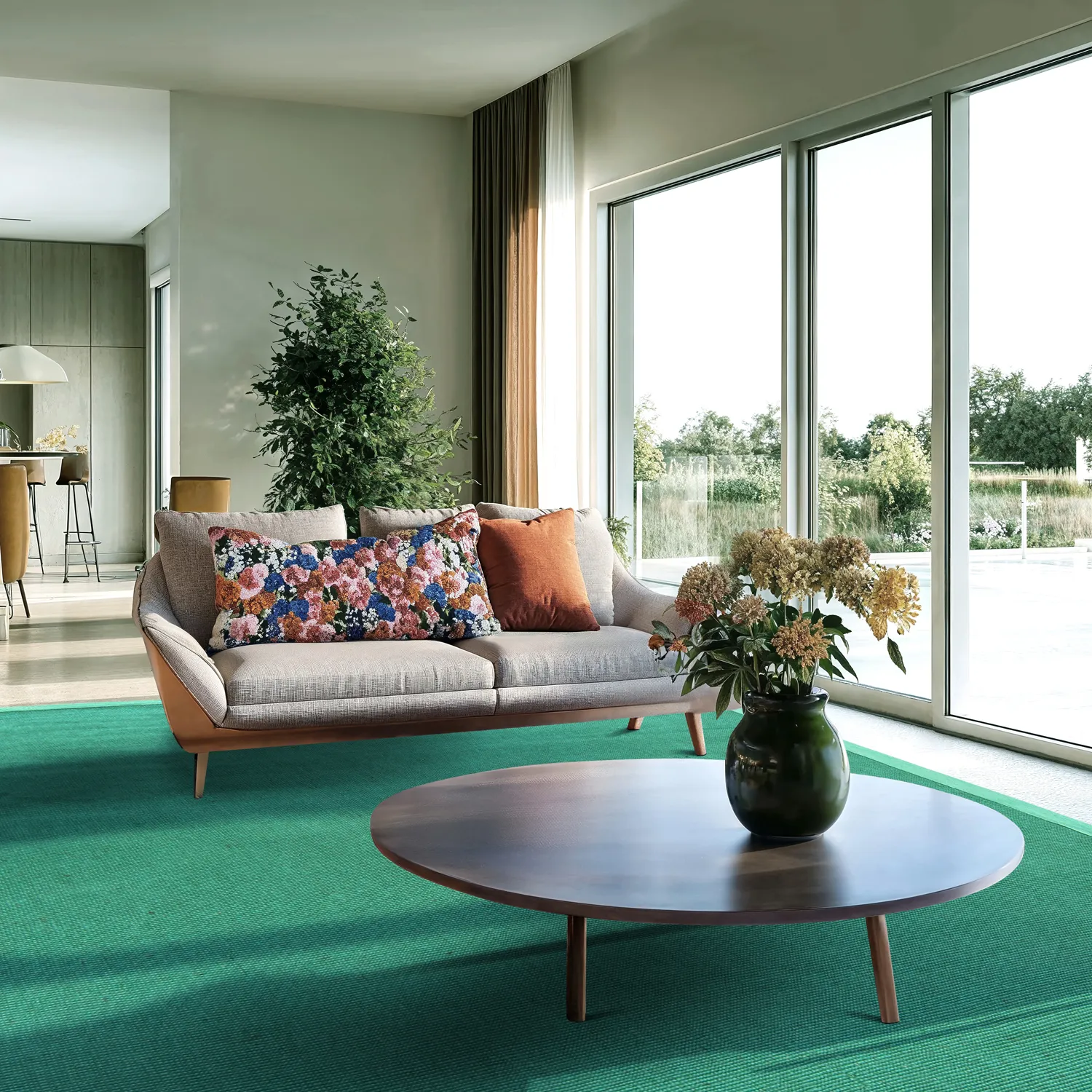 Tapete de sisal - Agave (verde esmeralda)