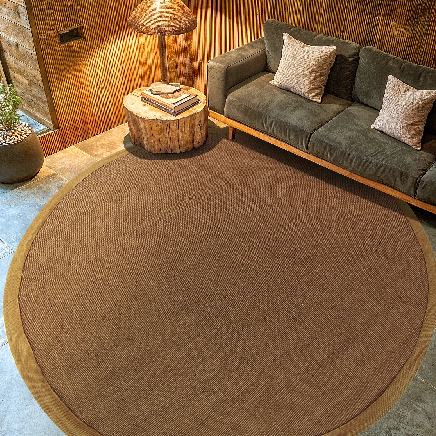 Tapete redondo (sisal) - Agave (marrom)