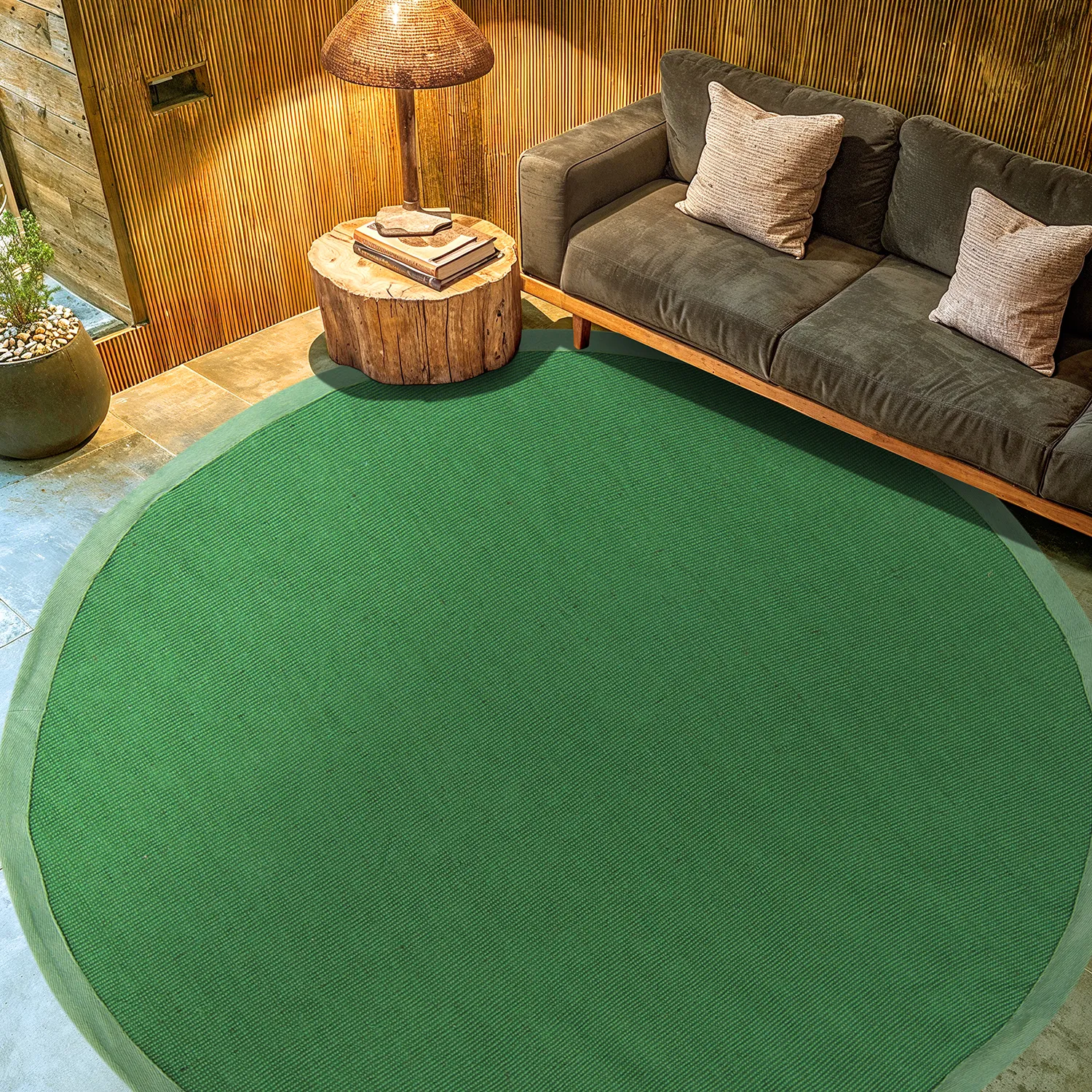 Tapete redondo (sisal) - Agave (verde)