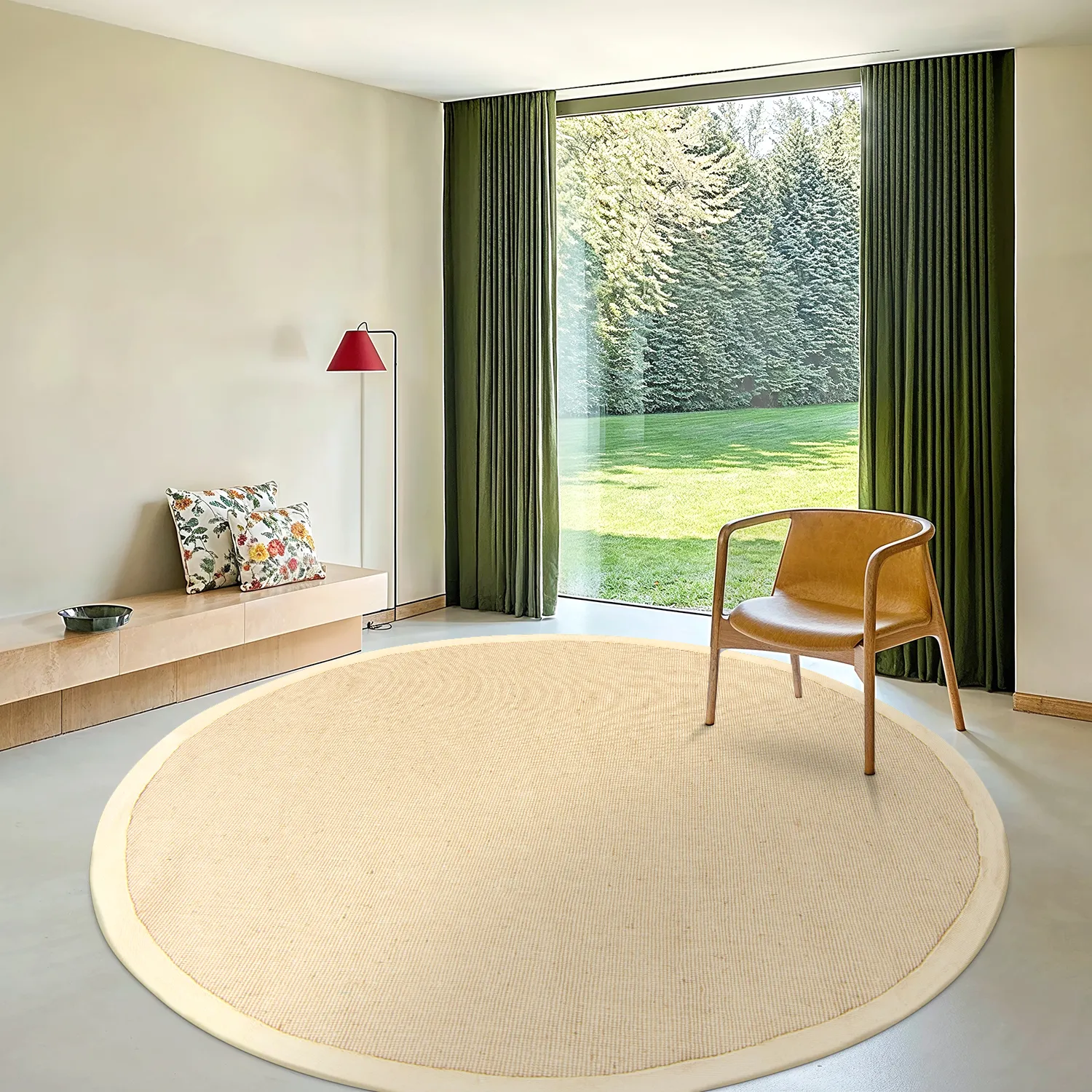 Tapete redondo (sisal) - Agave (bege/bege)