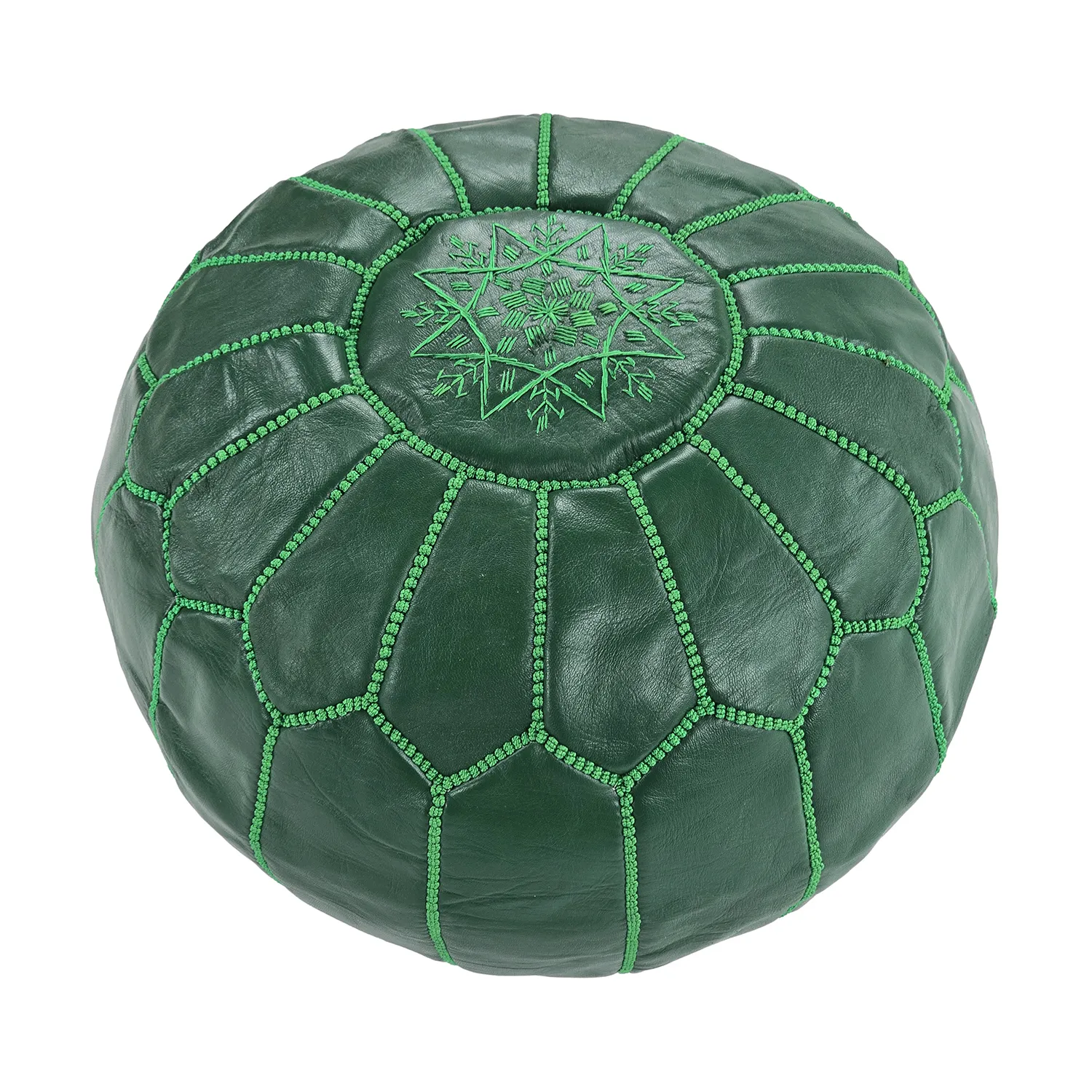 Pufe - Couro Marroquino (verde escuro)
