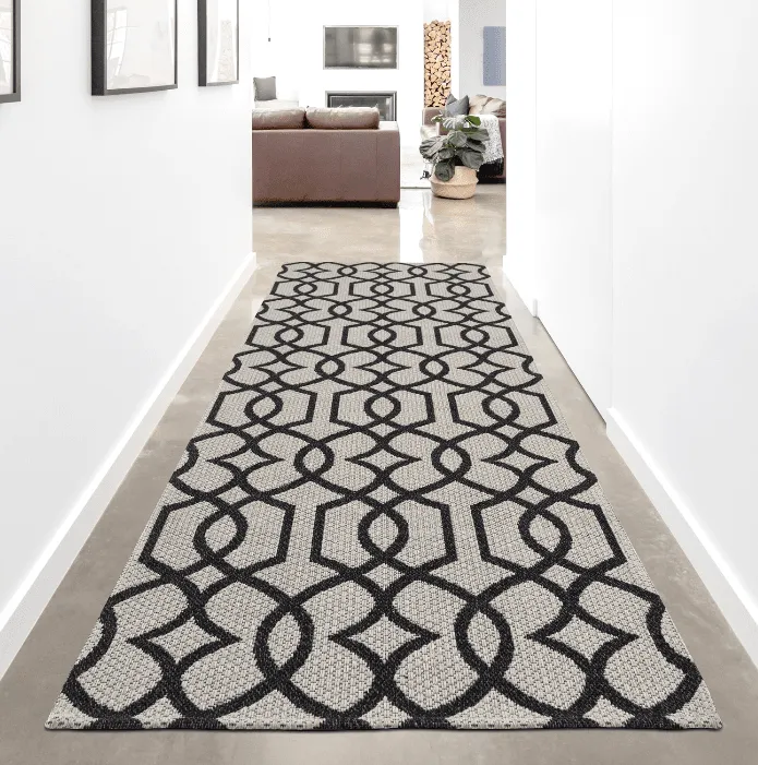 Tapete de algodão - Orsa (cinza claro/preto)