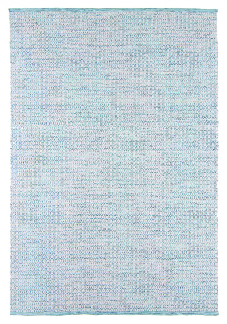 Tapete de lã - Snowshill (turquesa/branco)