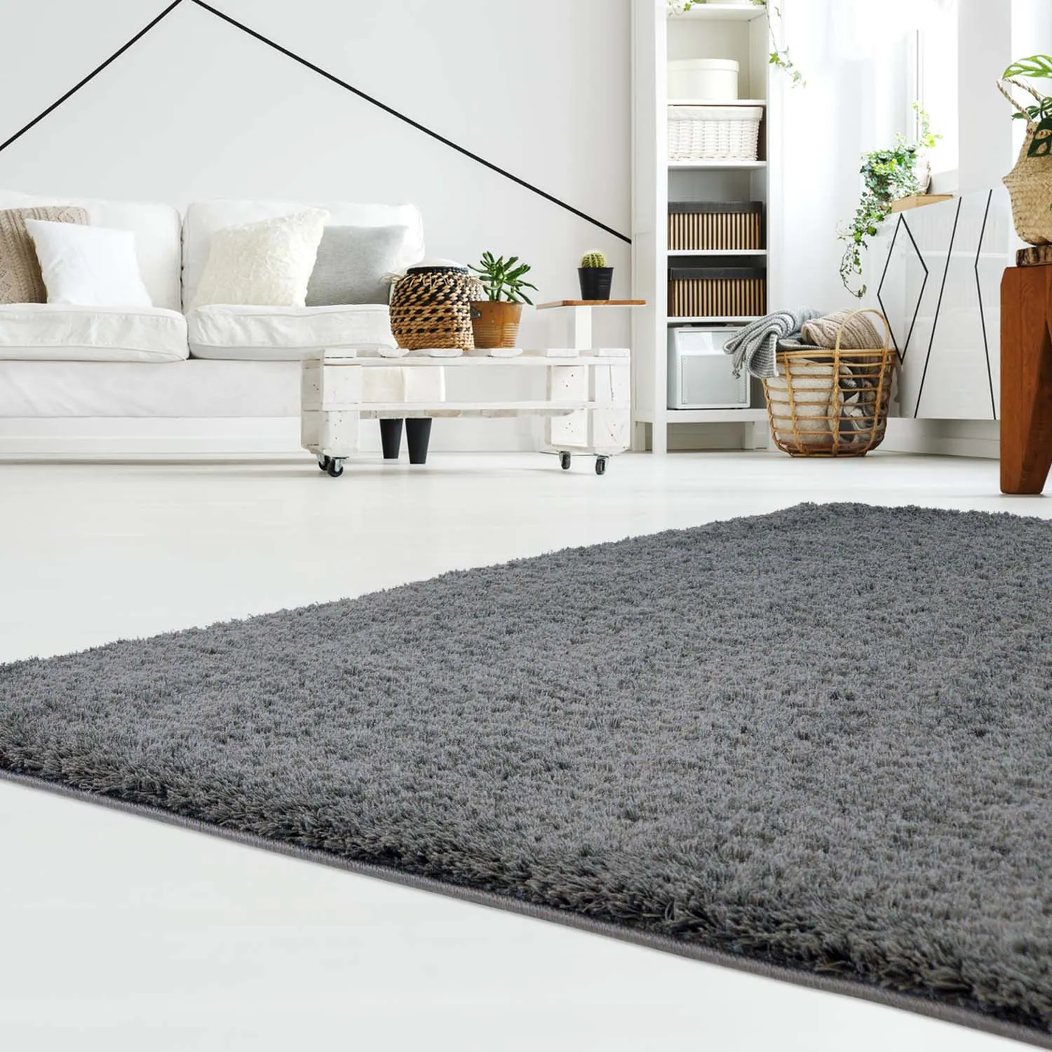 Tapetes felpudos - Soft Shine (cinza escuro)