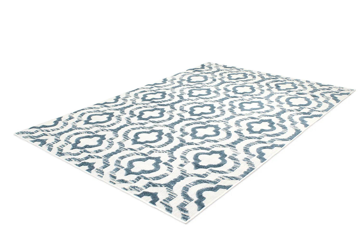 Shaggy Indoor-Outdoor - Trenton (branco/azul)