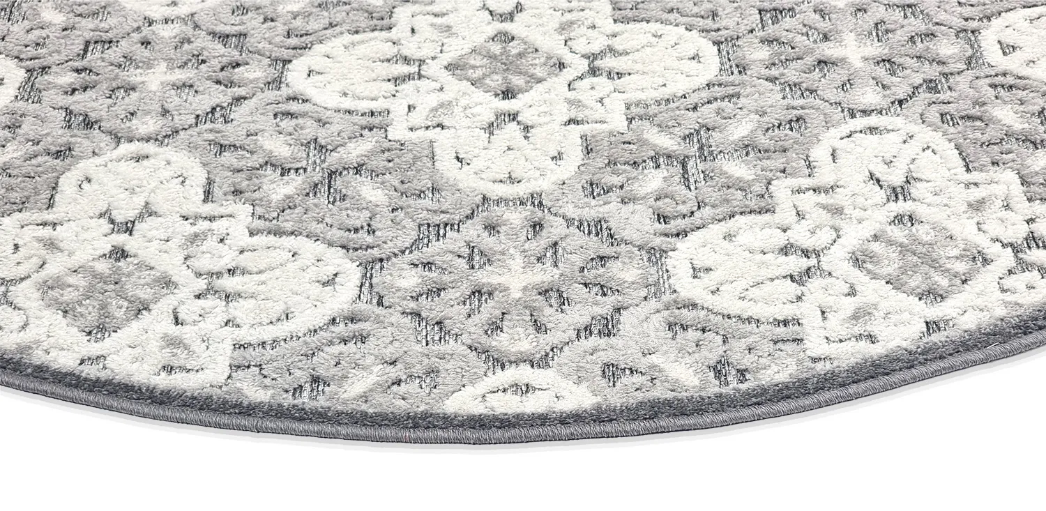 Tapete redondo - Indoor/Outdoor Hampton (cinza)