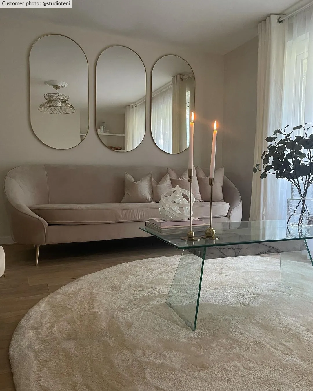 Tapetes redondos - Aranga Super Soft Fur (bege)