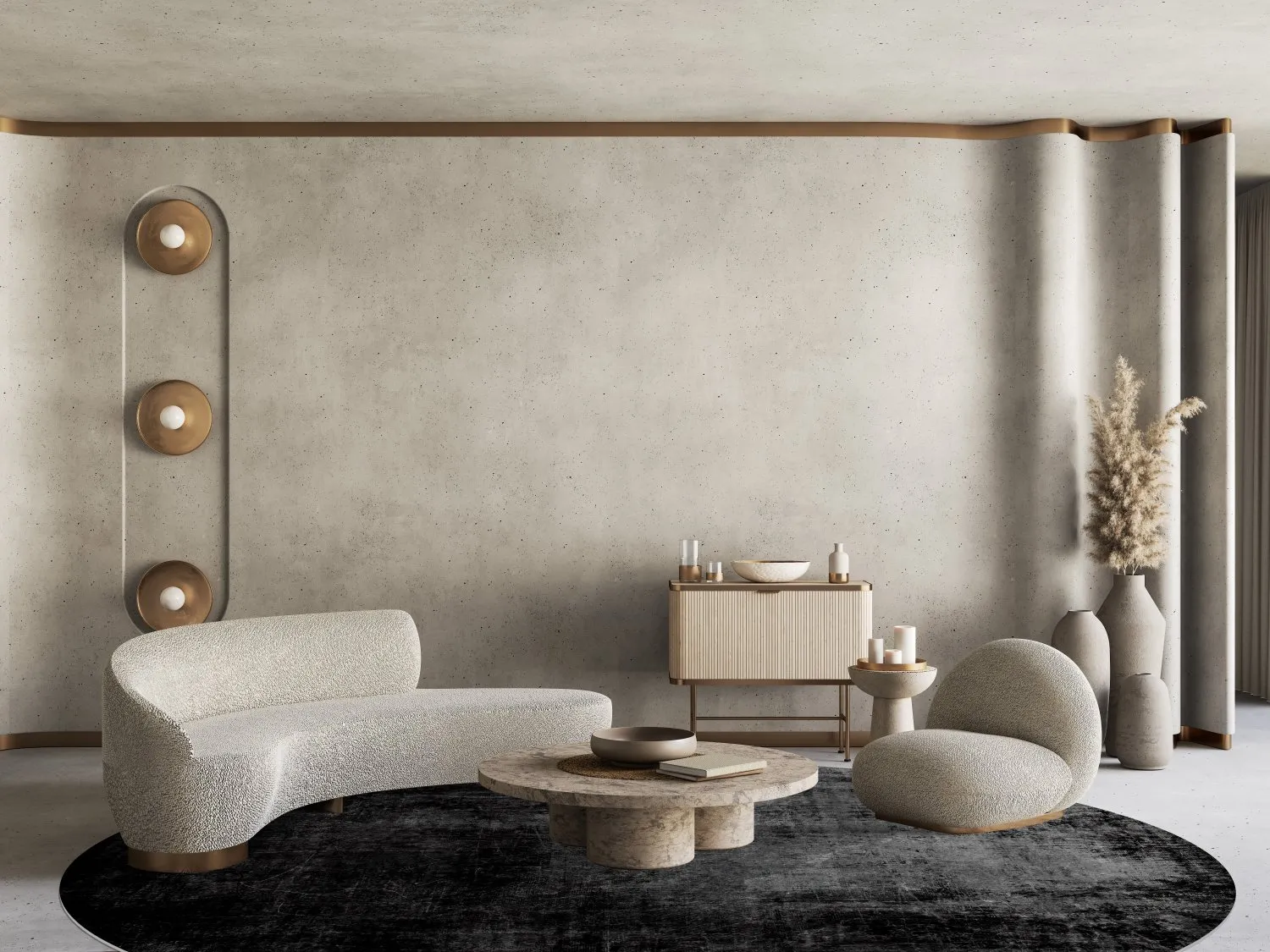 Tapete redondo - Lynton (preto)