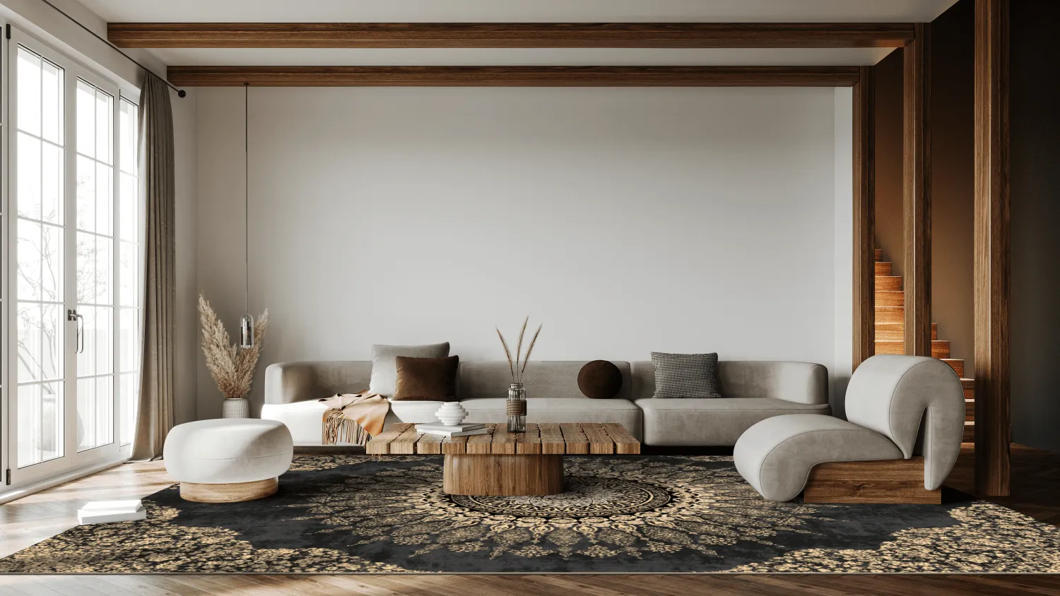 Tapete Wilton - Sandrigo (preto/dourado)