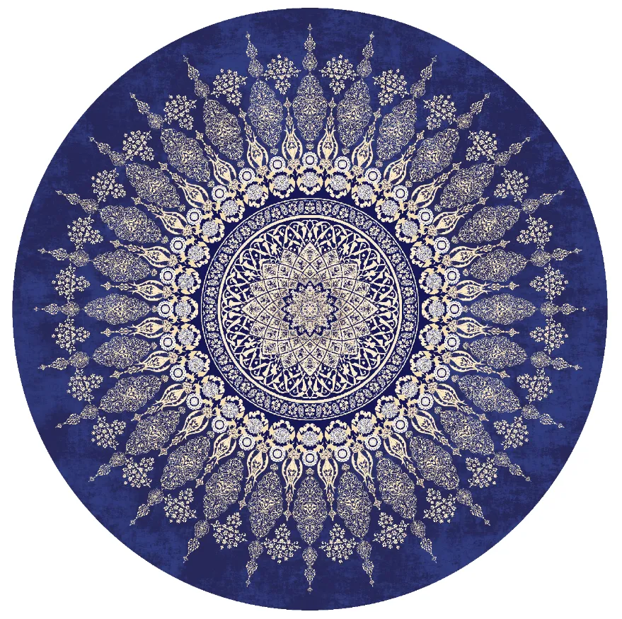 Tapete redondo - Sandrigo (azul/bege)