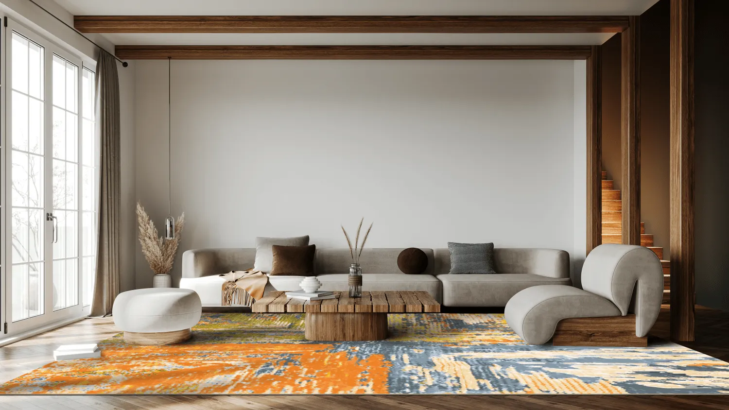 Tapete Wilton - Tizzano (laranja/multicolorido)