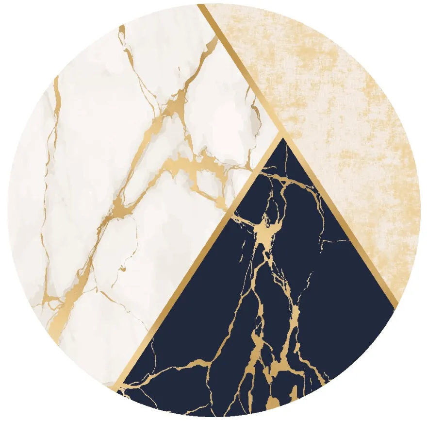 Tapete redondo - Canelli (bege/branco/azul)