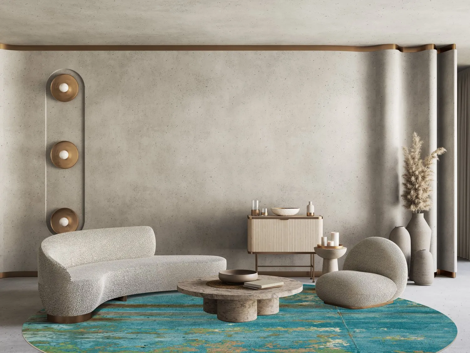 Tapete redondo - Domont (turquesa)