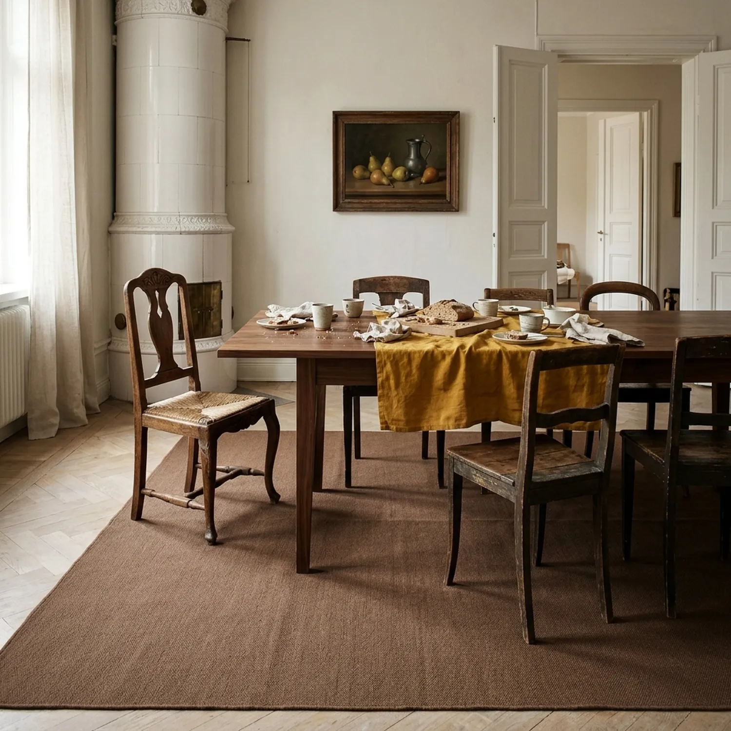 Tapete de lã - Charonne Flat Handloom Wool Premium (marrom)