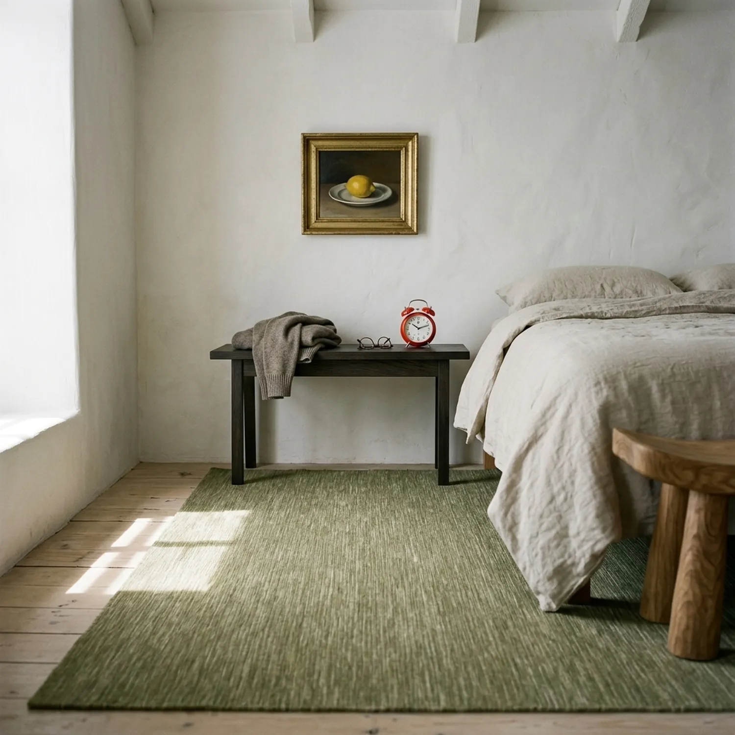 Tapete de lã - Charonne Flat Handloom Wool Premium (verde)