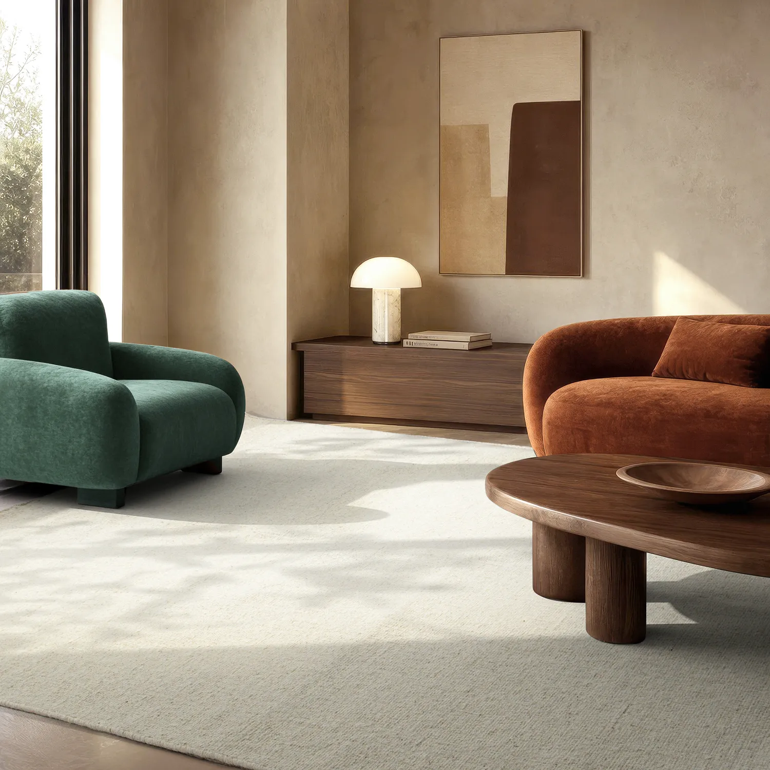 Tapete de lã - Charonne Flat Handloom Wool Premium (creme)