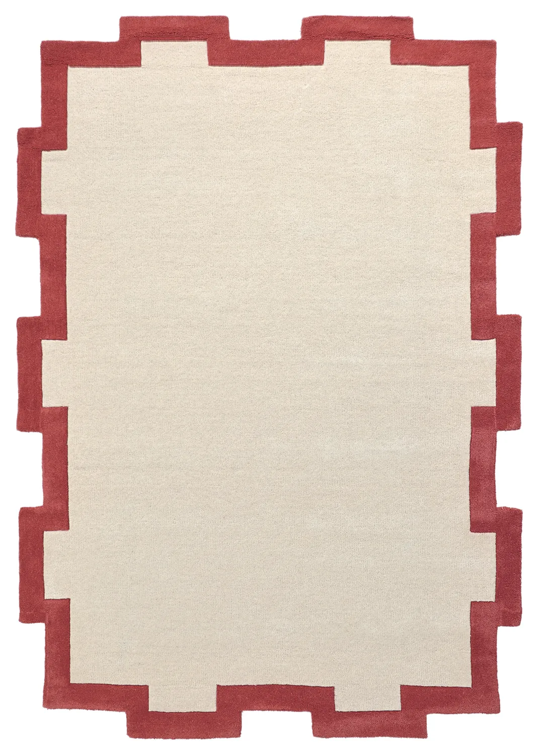 Tapete de lã - Agra Hand Tufted Wool Premium (creme/vermelho)