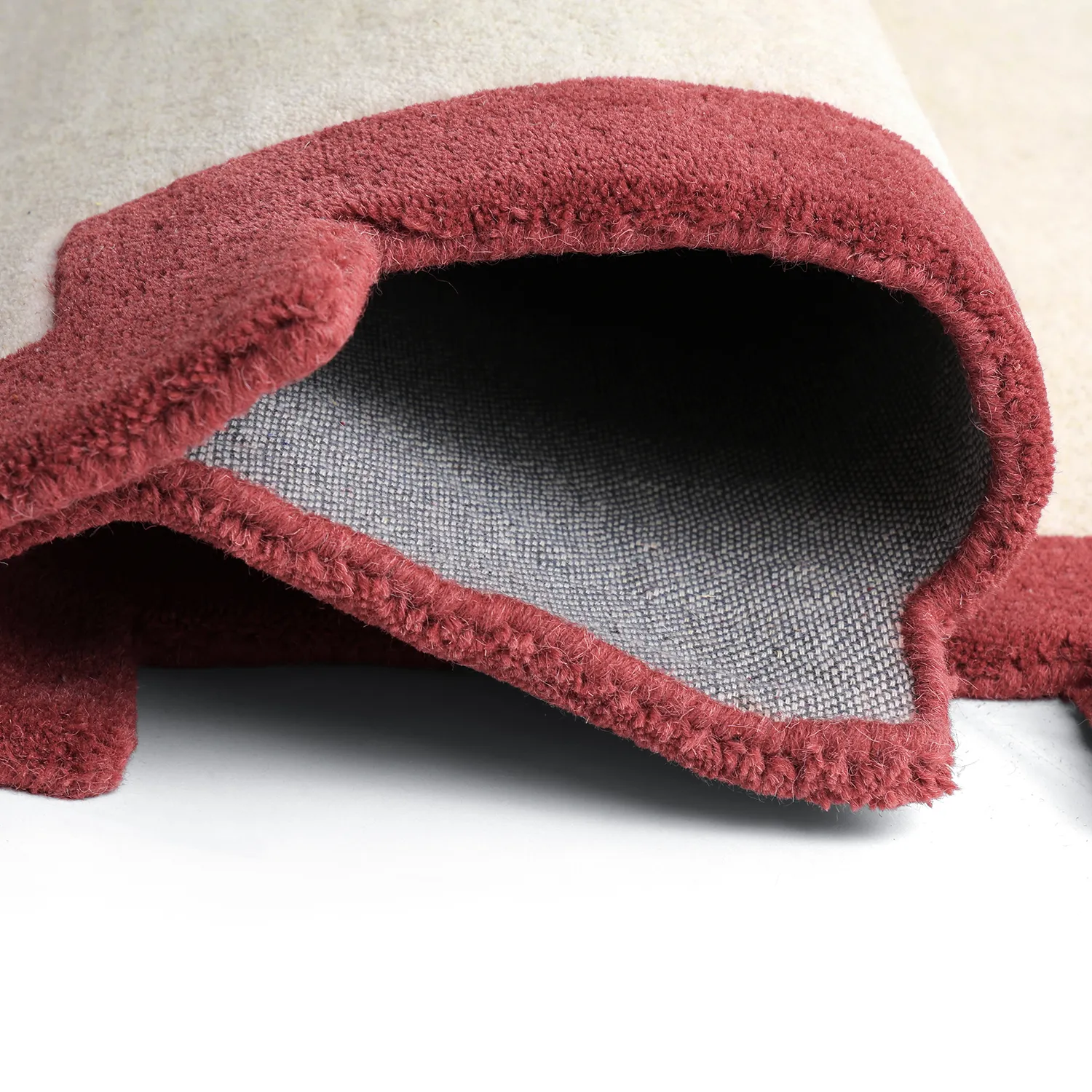 Tapete de lã - Agra Hand Tufted Wool Premium (creme/vermelho)
