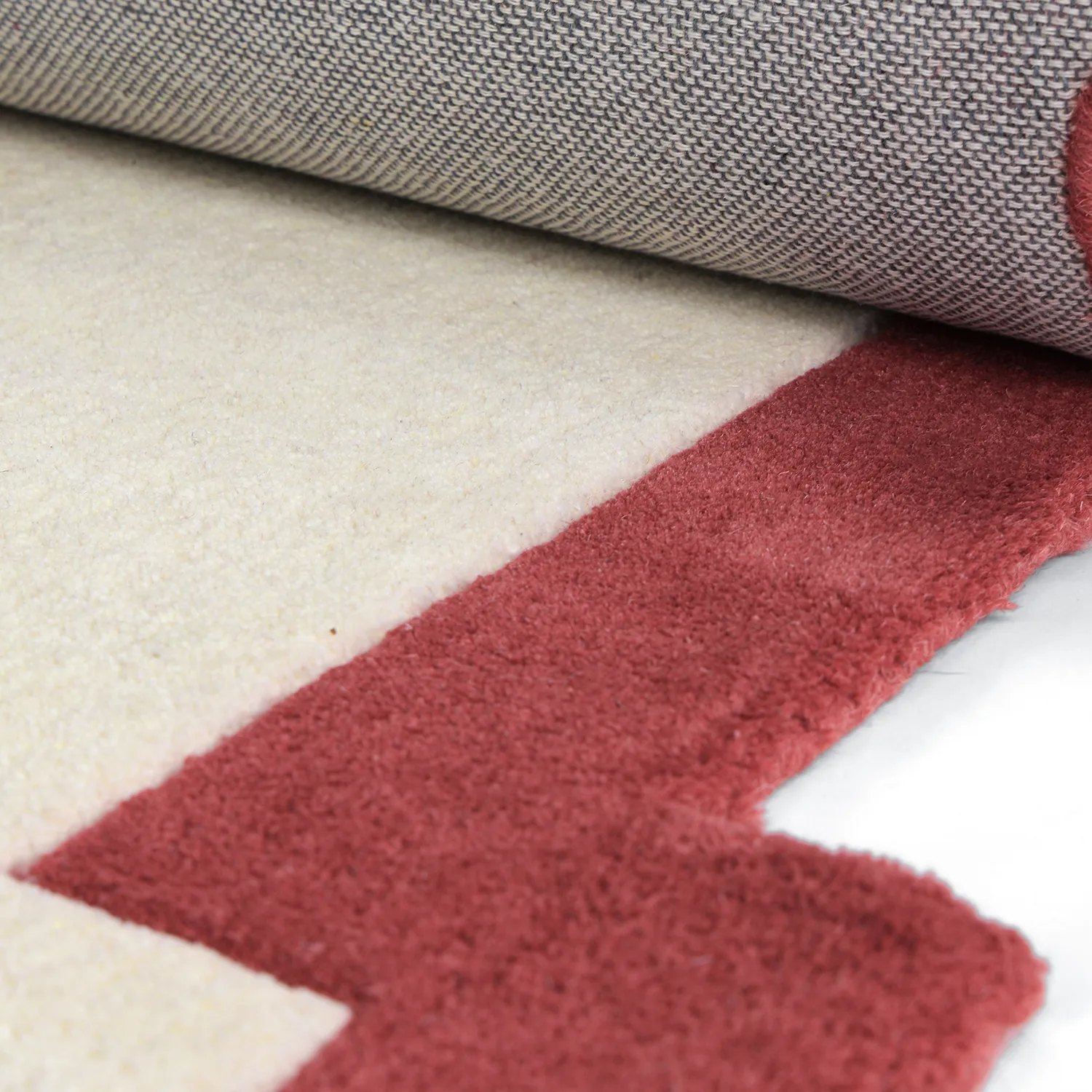Tapete de lã - Agra Hand Tufted Wool Premium (creme/vermelho)
