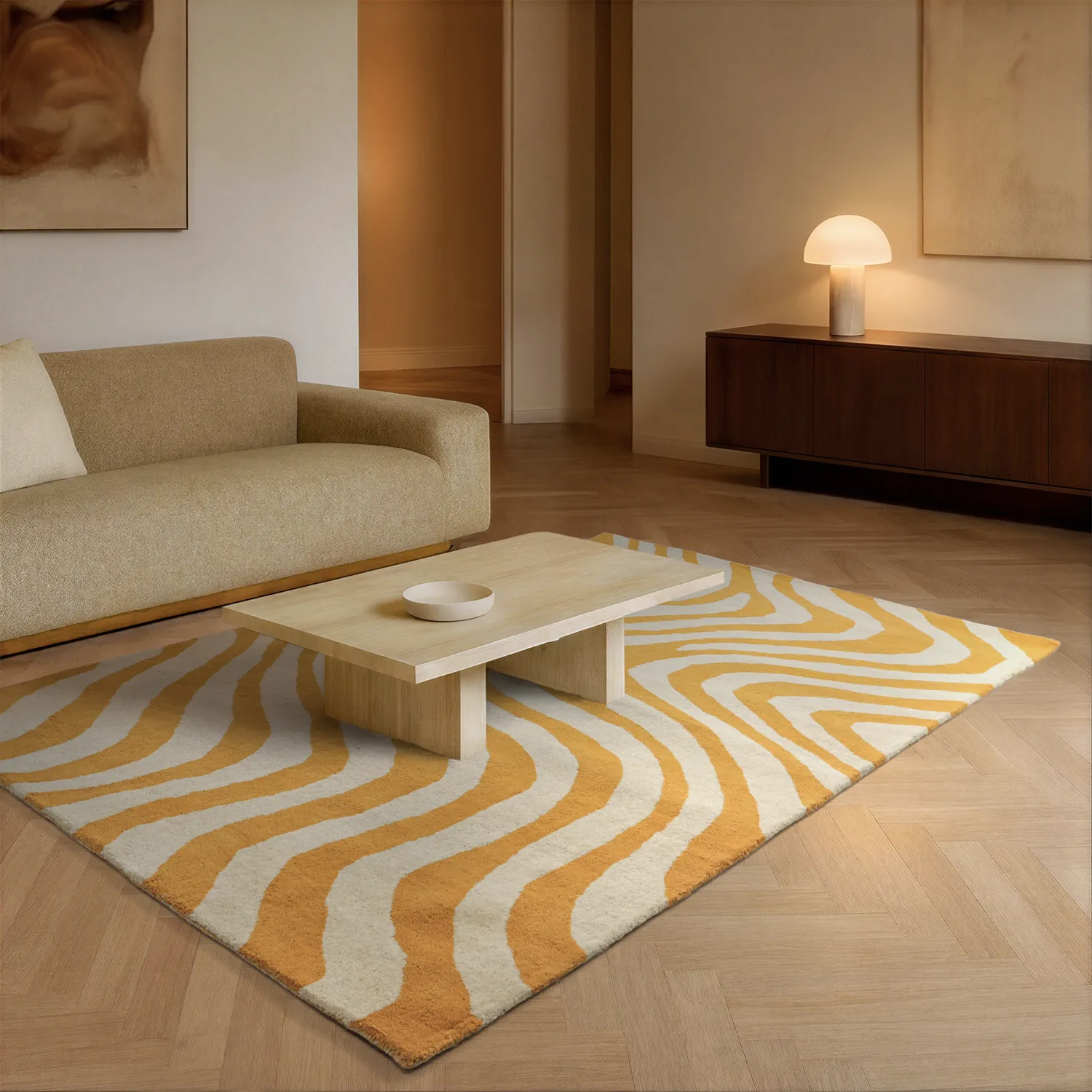 Tapete de lã - Aiz Hand Tufted Wool Premium (amarelo)