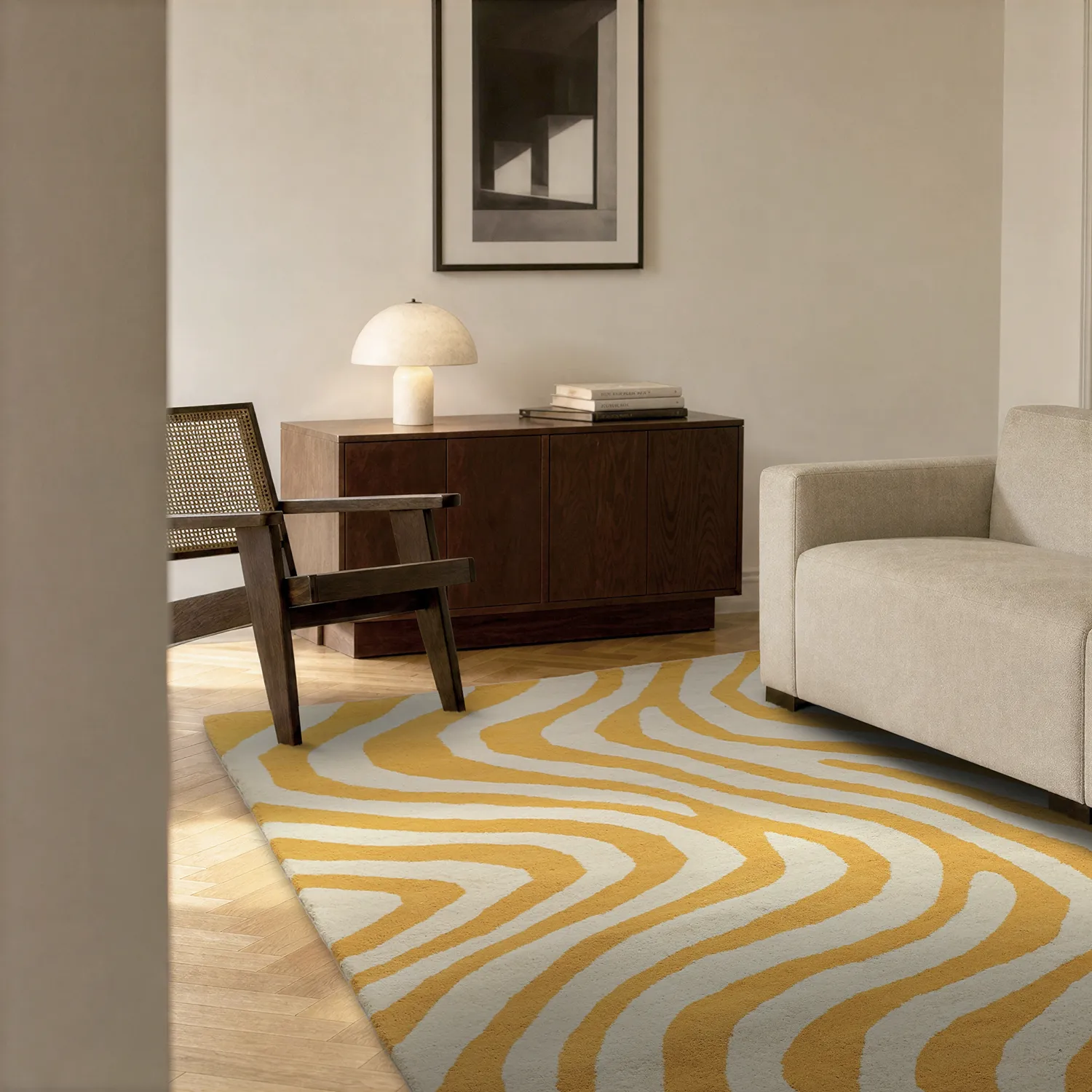 Tapete de lã - Aiz Hand Tufted Wool Premium (amarelo)